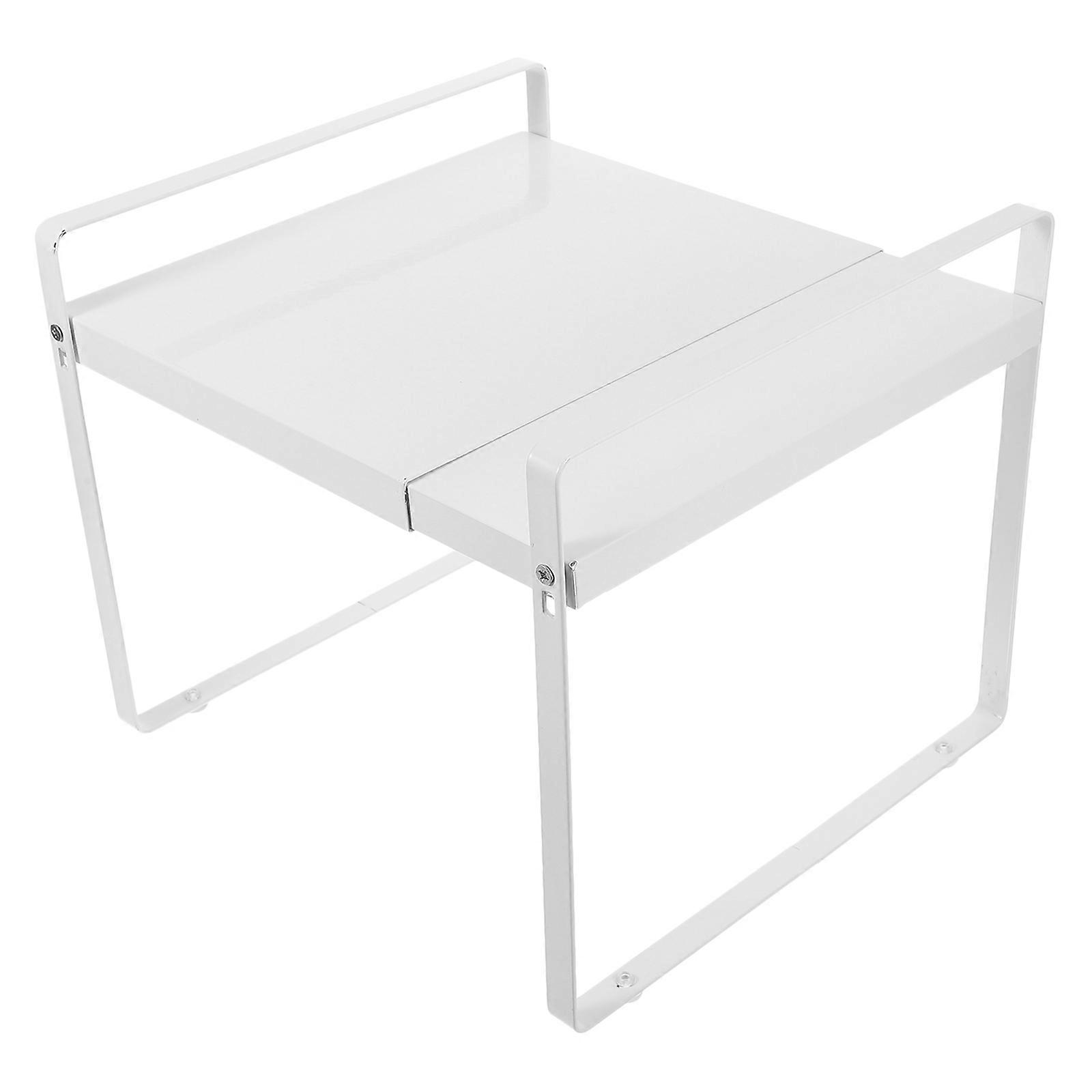 Adjustable Kitchen Shelf Countertop Organizer Bathroom Storage White -41cm Long 1Pack