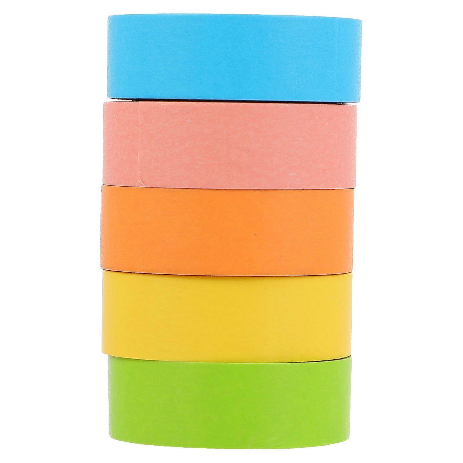 5 Rolls Assorted Color Washi Tape for Decor with Fine Details and Smooth Surface 0.78 Inches Wide