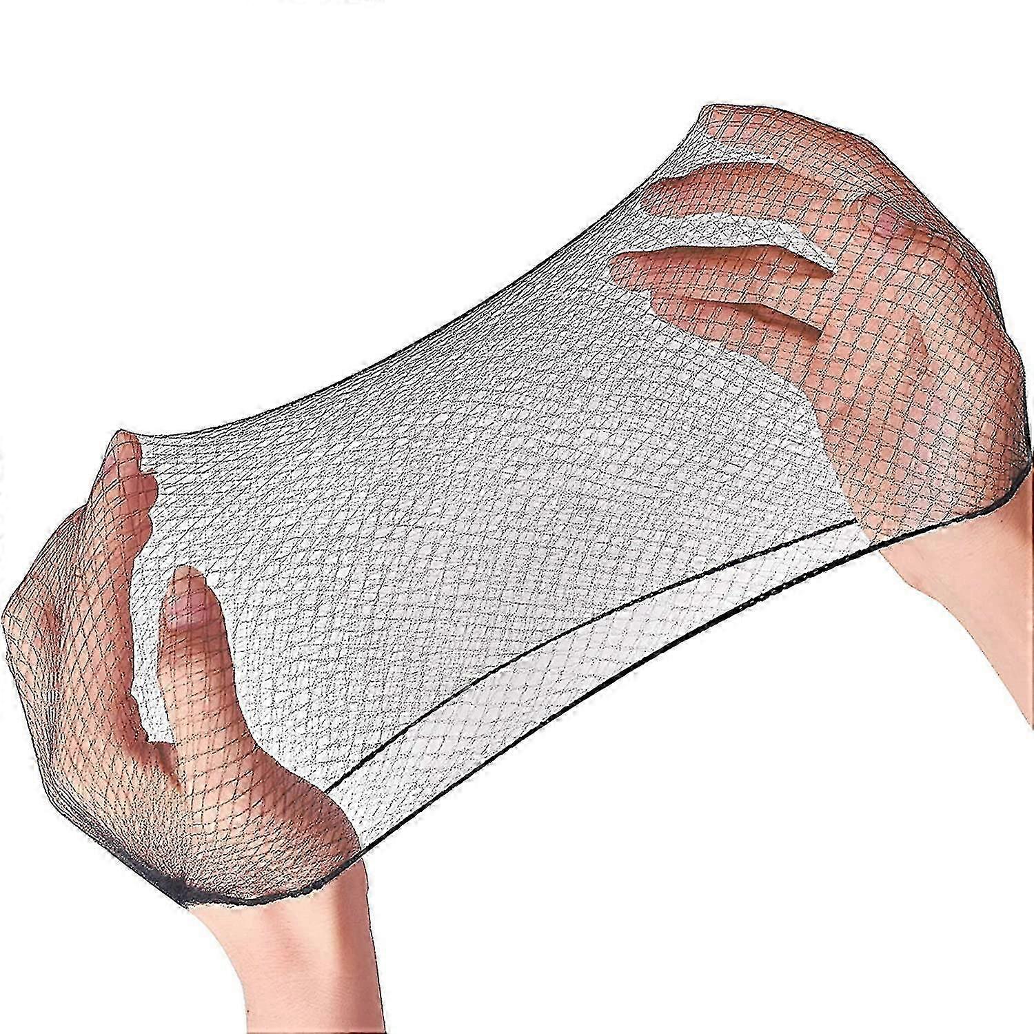 elastiske usynlige hårnett 100 stk for matservering, ballett, sove, kvinner og parykker - svarte nettingcaps