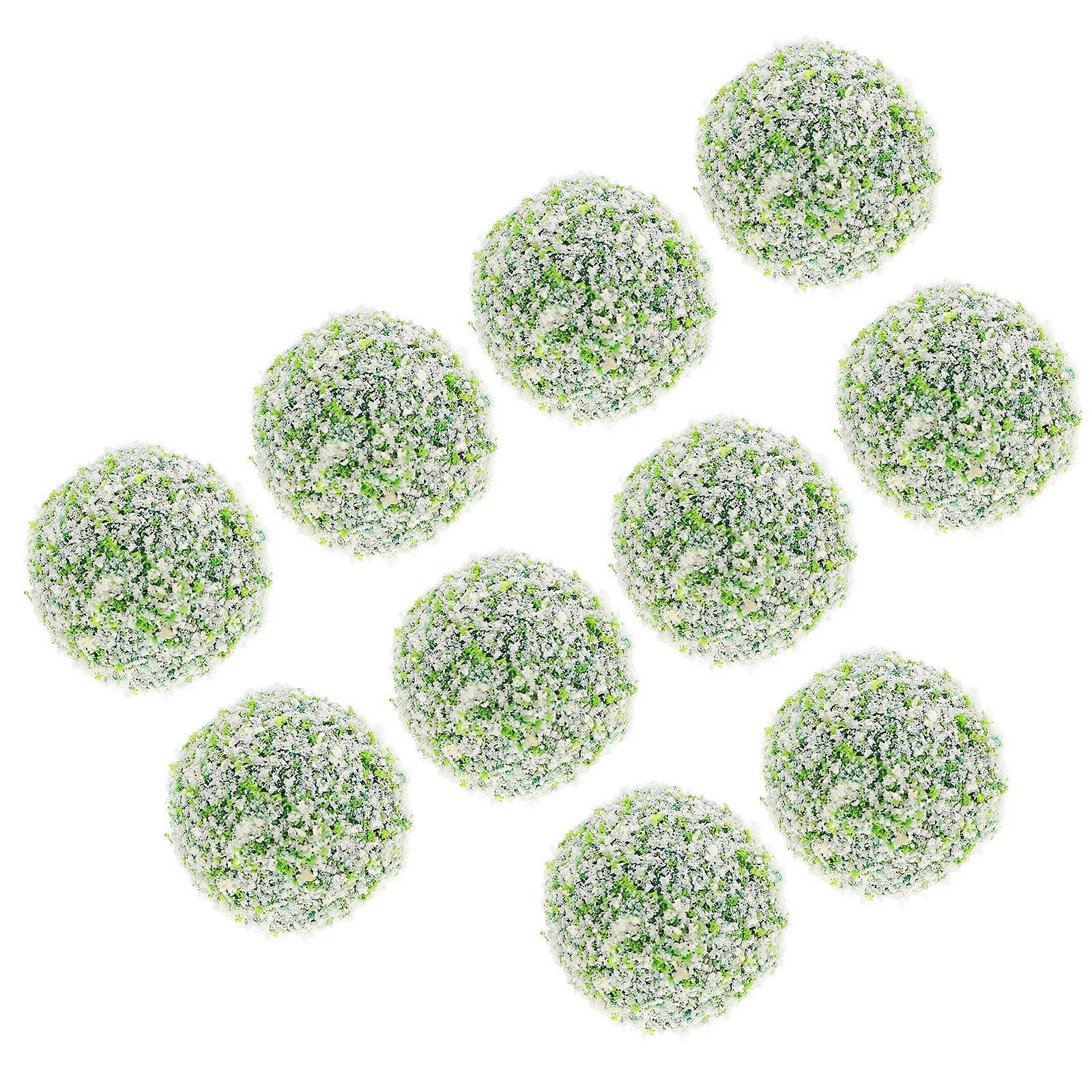 10pcs Miniature Shrub Balls – Realistic Simulated Ball Ornaments for DIY Micro Landscape Gardens, Sand Table Decorations – Lightweight Sponge Design