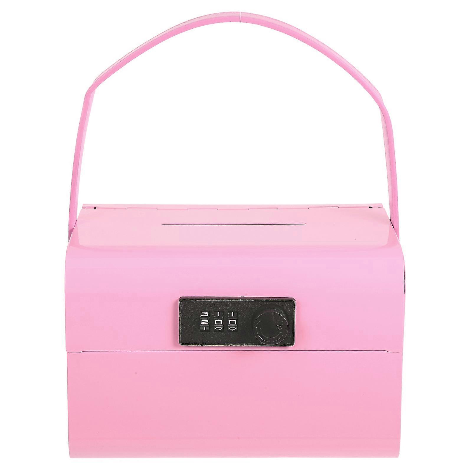 Adorable Metal Handheld Combination Lock Cash Box with Spacious Interior for Secure Coin and Bill Storage