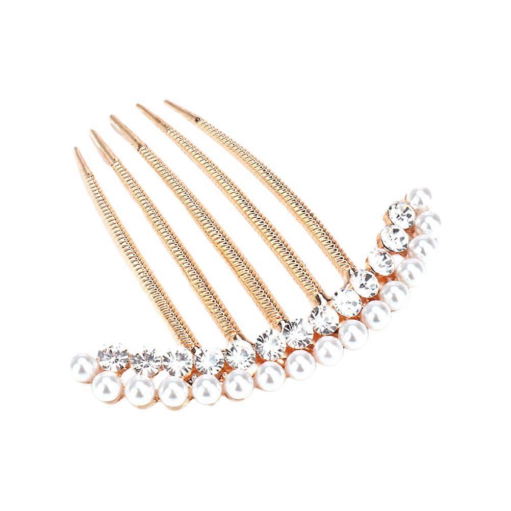 Bride Rhinestone Hair Accessory Alloy Bridal Insertion Comb For Prom 9*7.5Cm Hair Decoration 1Pack