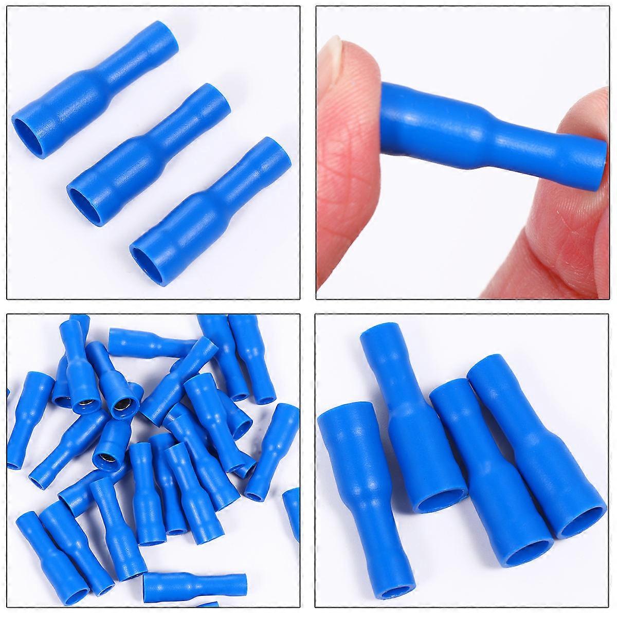 Wire Splice Connectors Insulated Butt Splice Copper PVC Wire Joining Electrical Wiring 100Pcs