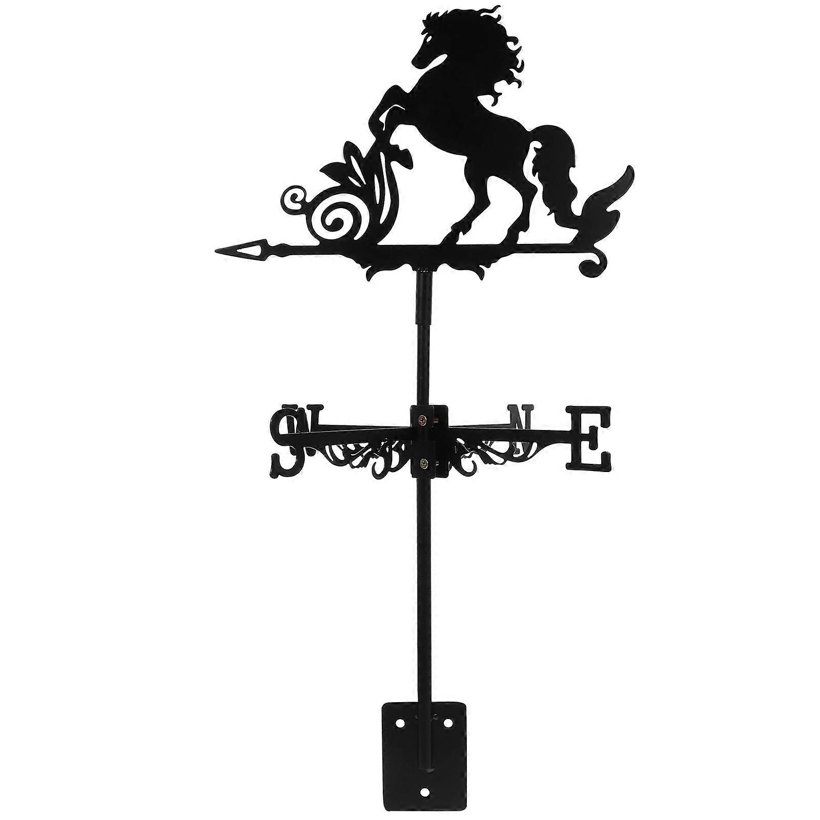 ديكور الحديقة Weathervane 3D الحصان على الطراز الأوروبي لفناء حديقة السطح 64.00X34.00X34.00CM حديد 1 مجموعة