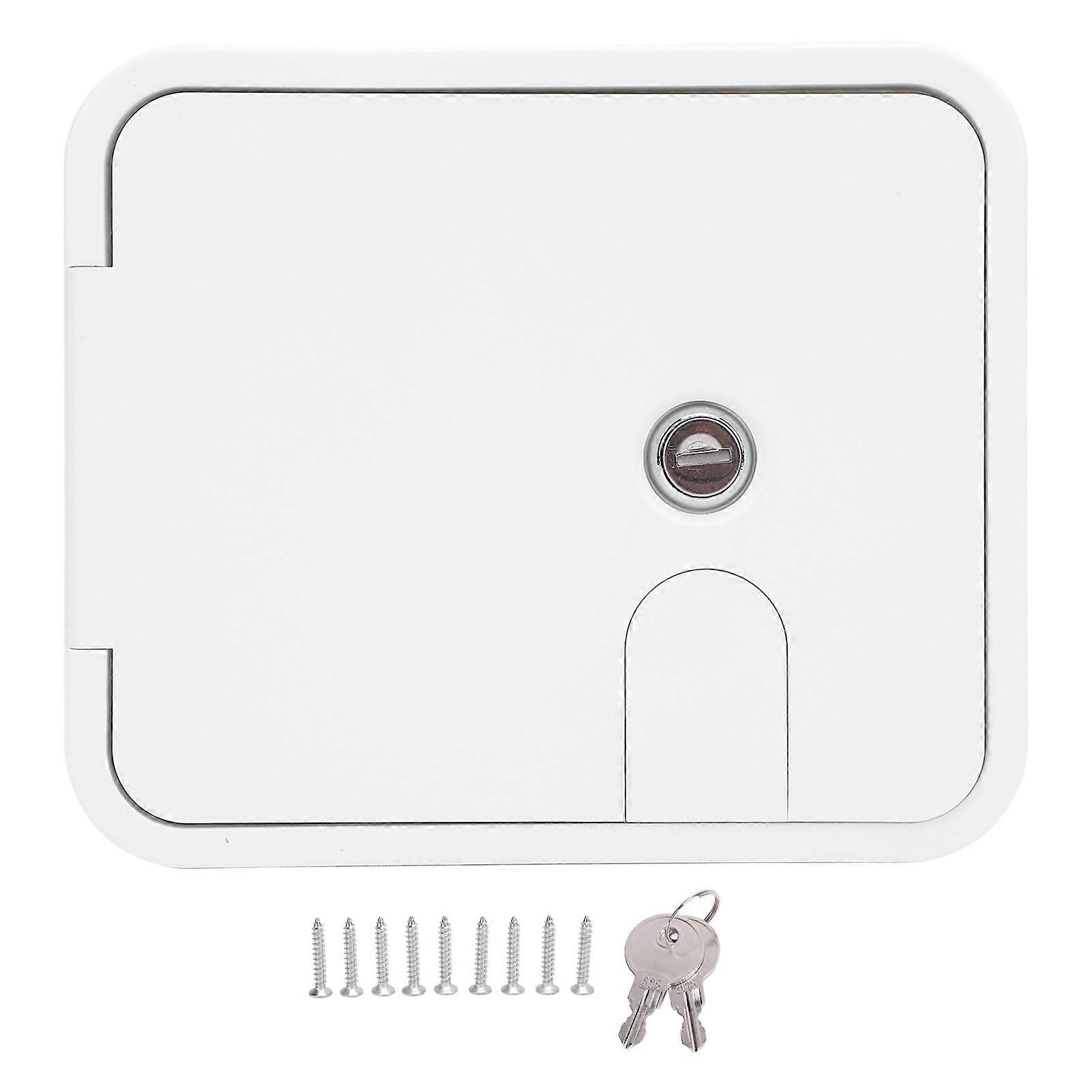 Electric Motorhome Access Hatch 145 x 116 mm with Lock and Keys Stainless Steel 180 Degree Opening for Motorhome Caravan