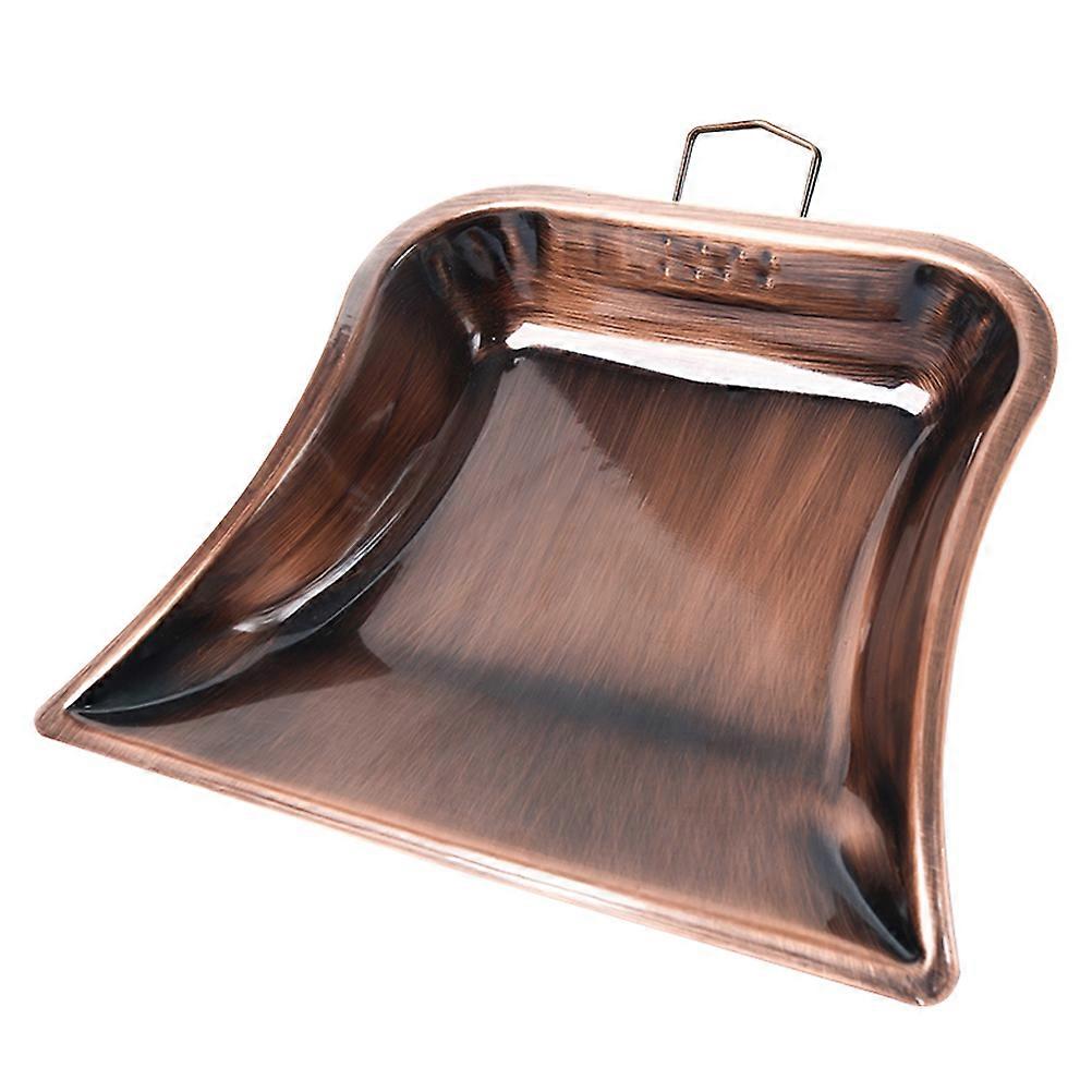 Stainless Steel Dustpan Heavy Duty Metal Dustpan for Home Use Red Bronze 24.00X22.20X4.00CM Wide Mouth Design for Efficient Sweeping 1Pcs