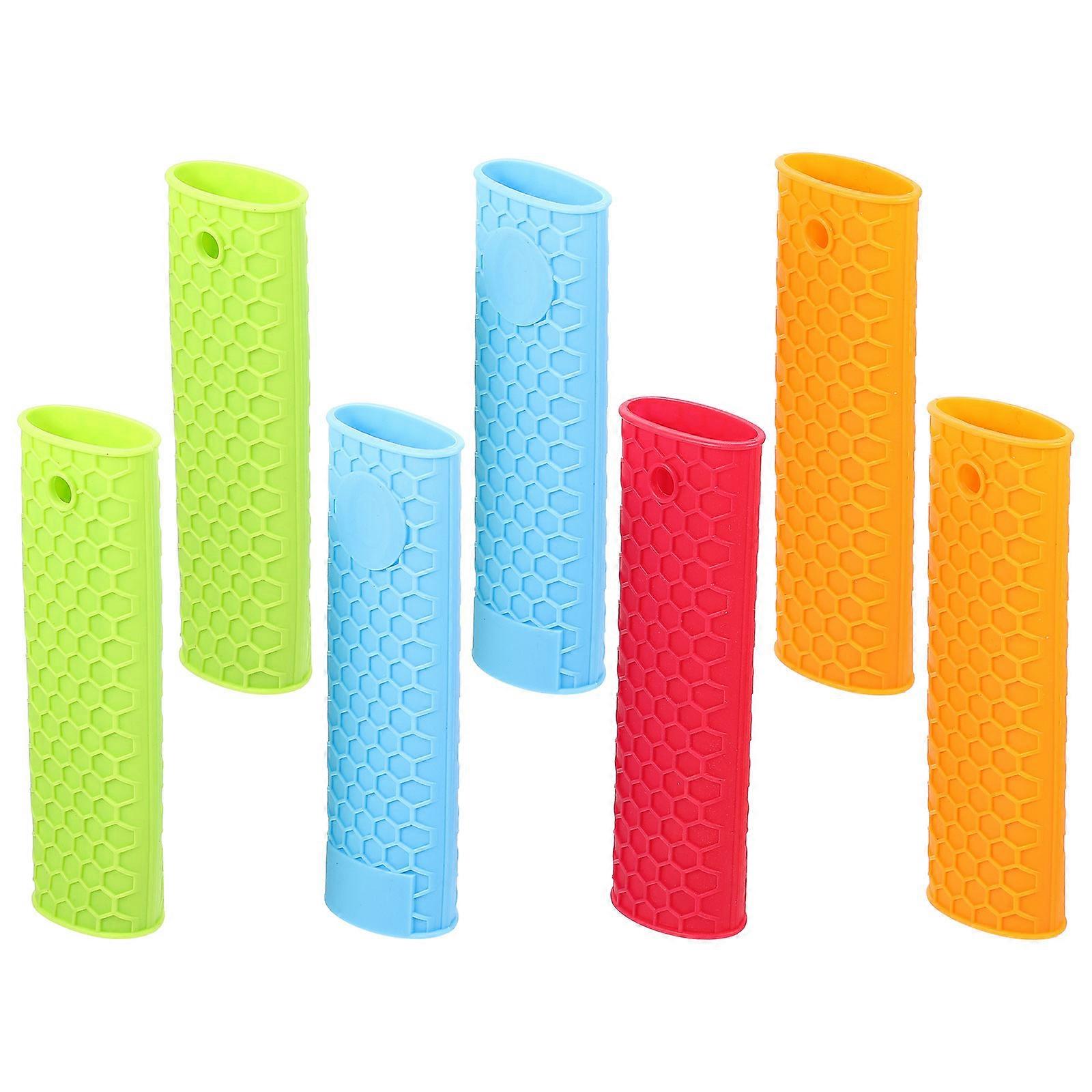 Anti-Scalding Pan Handle Cover Non-Slip Pot Accessory Cast Iron Cookware Suitable Assorted Color 7Pcs