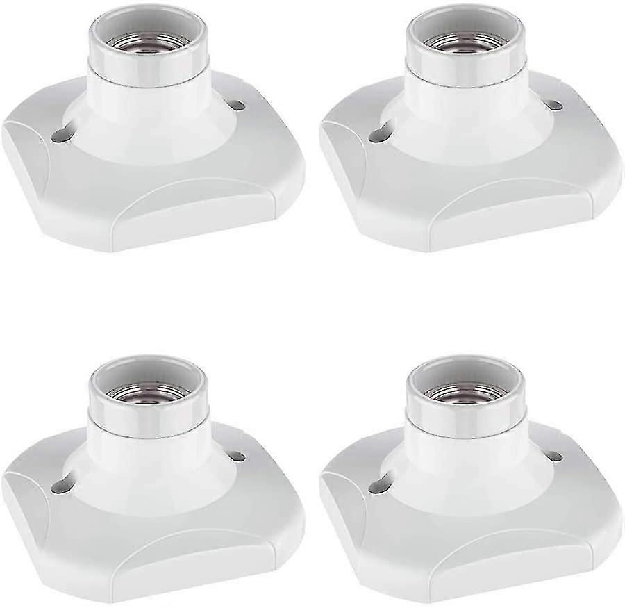 E27 Ceramic Light Bulb Socket, 4 Pcs E27 Lamp Socket Holder Base For Lamp Holder E27 Wall Socket For