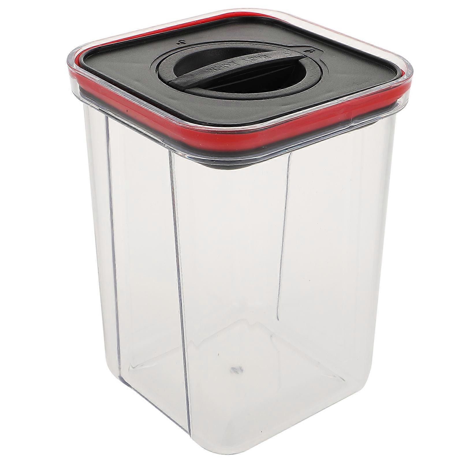 Airtight Cereal Container Plastic Food Storage Square Rotary Switch Lid 1Pcs
