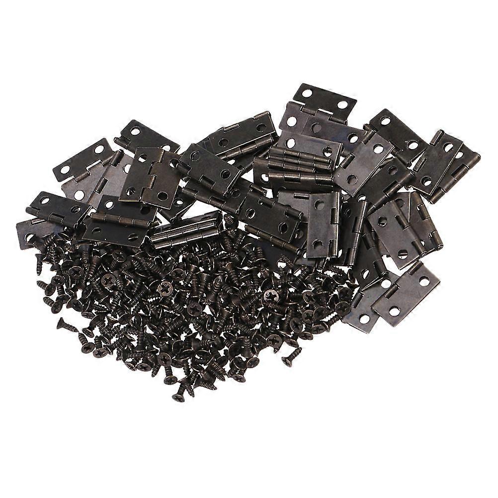 Round Corner Iron Hinge Self Closing Mini Alloy Hinges 1Set