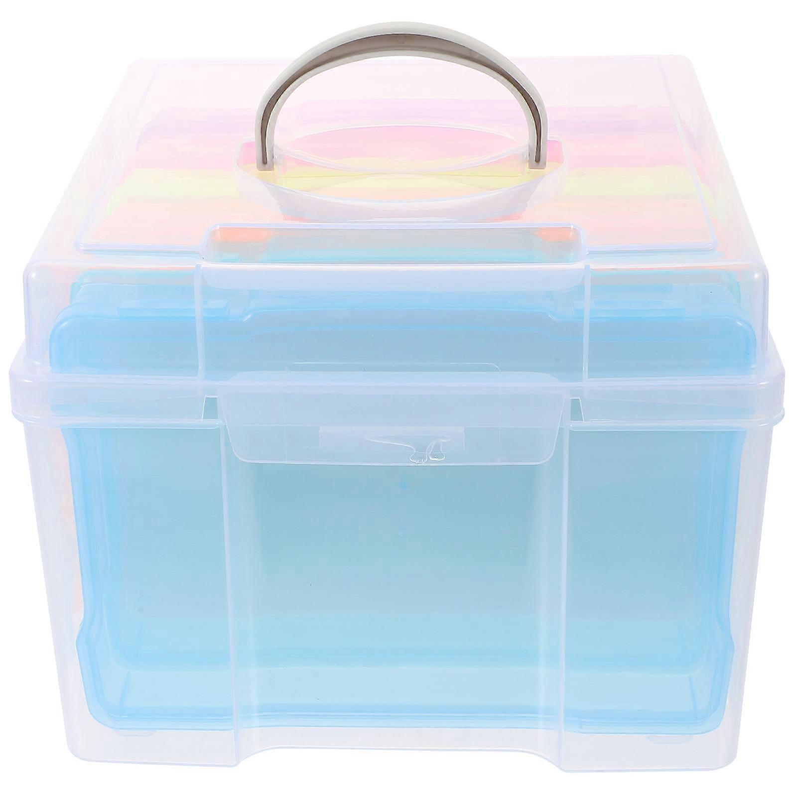 Photo Organizer Container Home Users Rectangular Shape PP Material 21x21x16 5cm Dustproof Rustproof 1Set