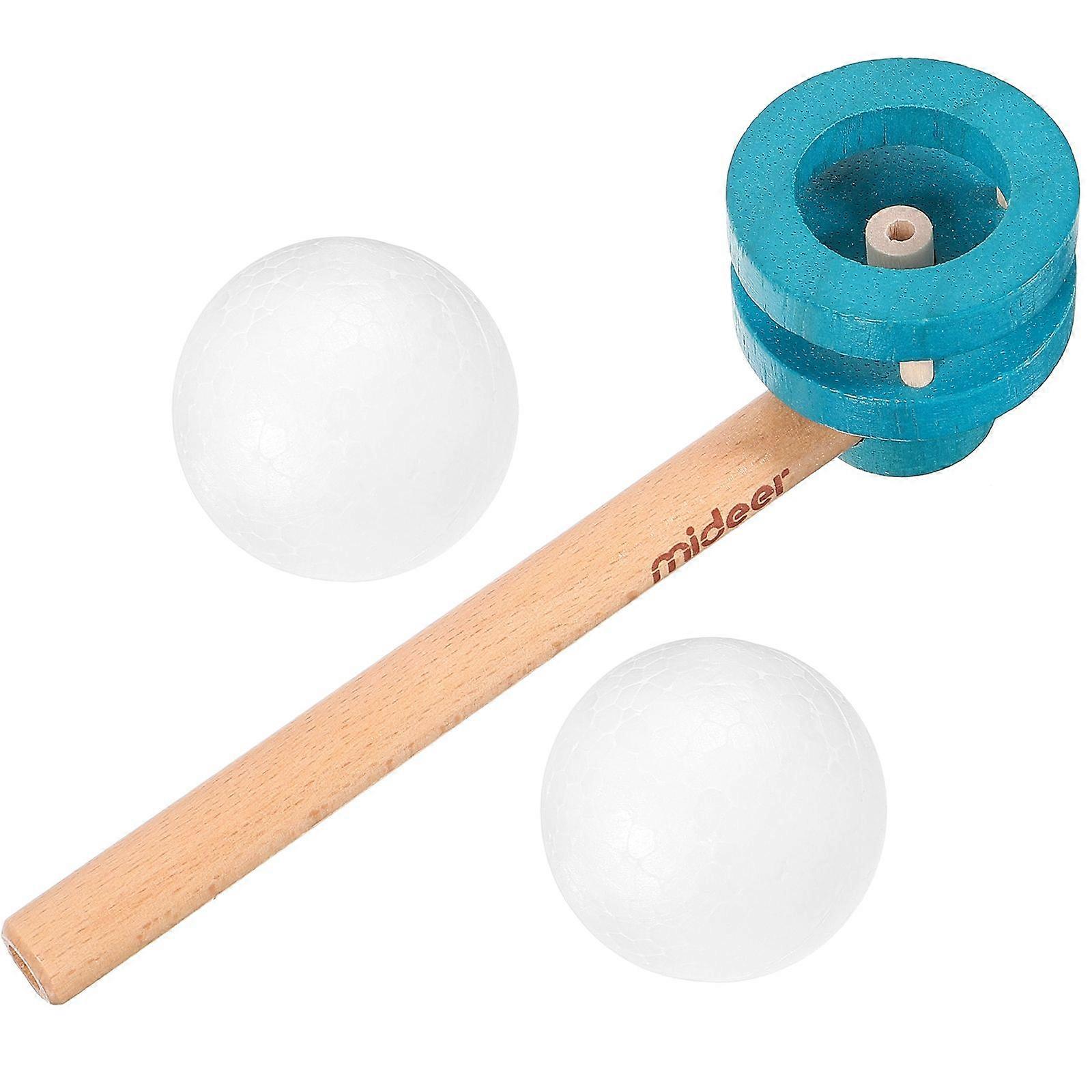 1Pc Wooden Blowing Ball Toy Floating Ball Blower Funny Floating Ball Game Blow Pipe Balance Blowing Toy (Random Color)