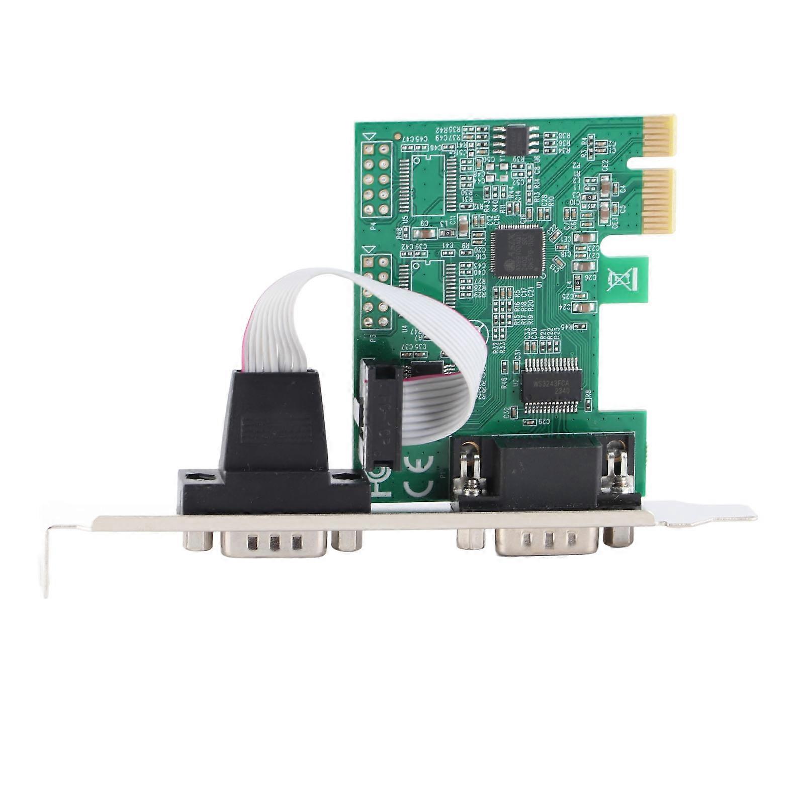 Minus40 85°C PCIE Serial Card 2 Ports PCI Express X1 to DB9 COM RS232 Controller Adapter for Windows