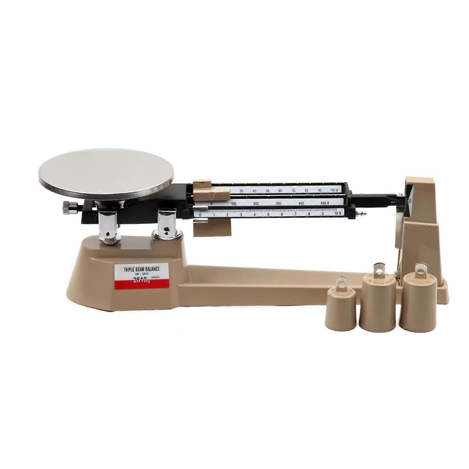 Mechanical Scale with Three Bars, 2610 G/0.1 G Precision Laboratory Weight Set, Magnetic Damping, Tare Function