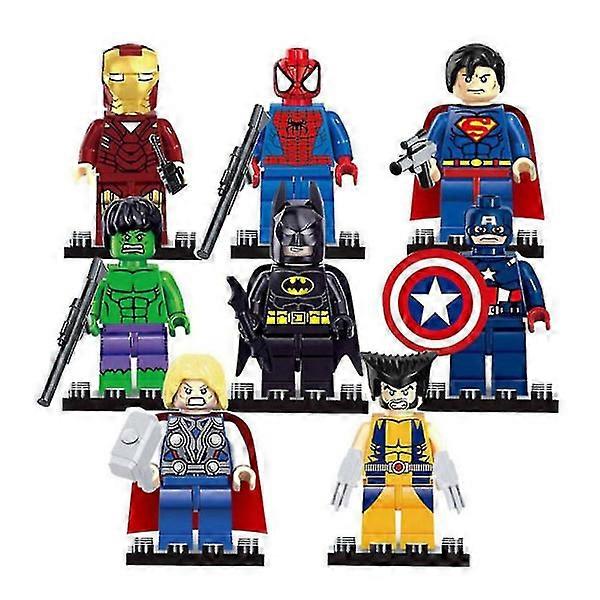 8 db Marvel Bosszúállók szuperhős képregény építőkocka figurák DC minifigura játék ajándék null ingen ingen