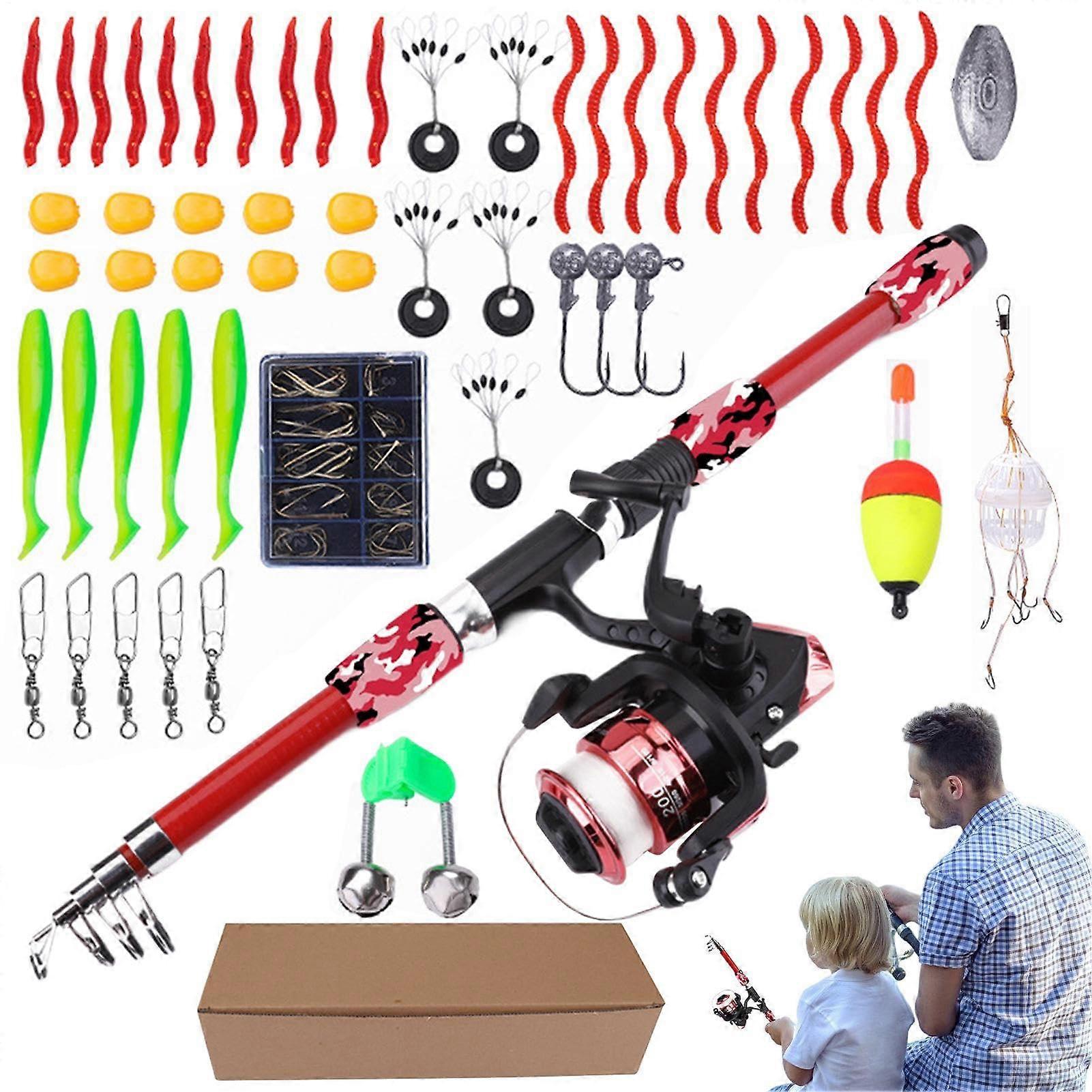Kinder fishing rod 55piece telescopic lightweight set for perch crappie catfish Ref: 2254