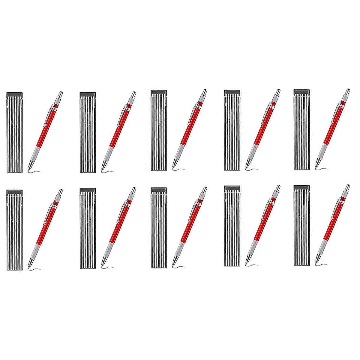 Welders Pencil with 12PCS Refills, Fabrication, Red