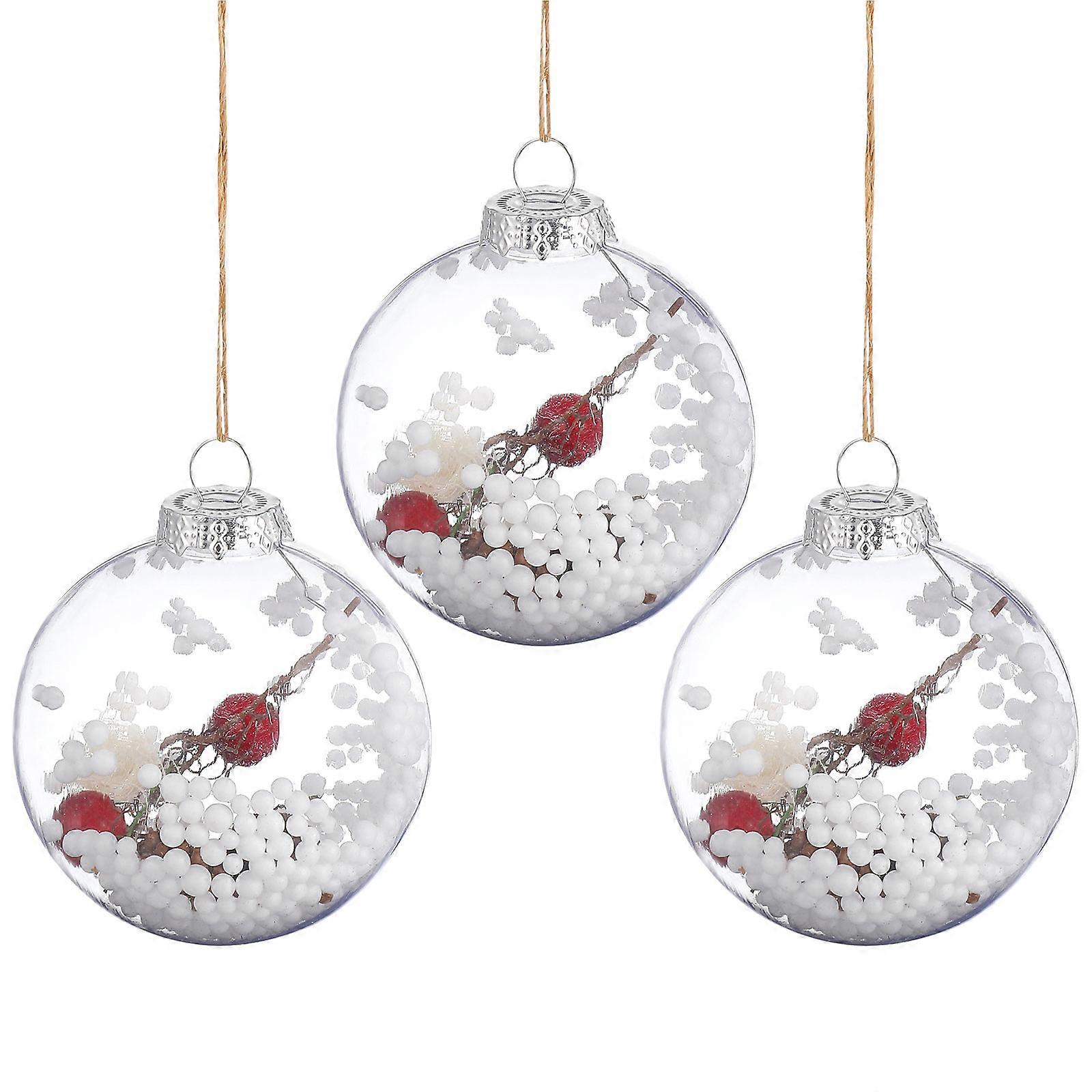 Plastic Christmas Balls Clear Ornaments for Photo Home Decoration Round Shape Party Decoration 9Pcs