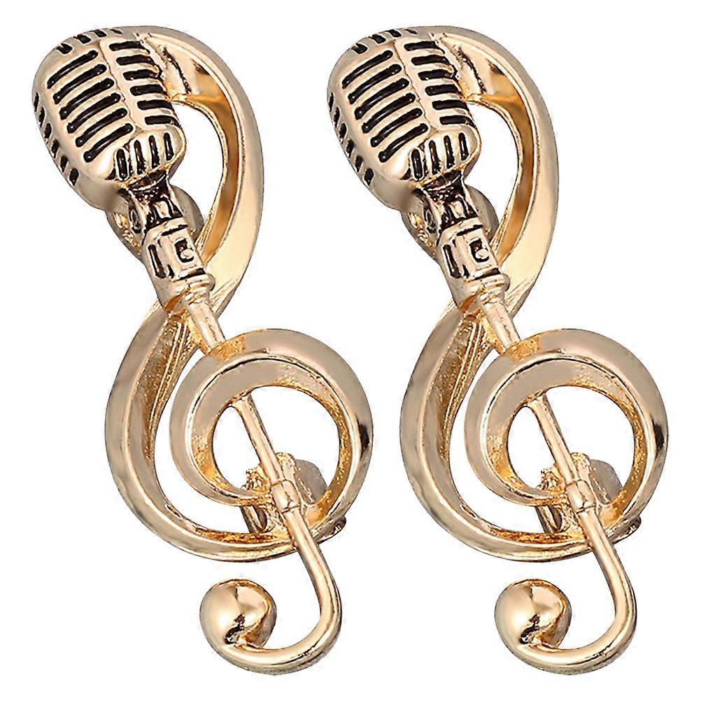 Here's a refined and engaging product description for your **2pcs Vintage Music Note Microphone Brooch Pin Set**:
๐ถ **Vintage Music Note