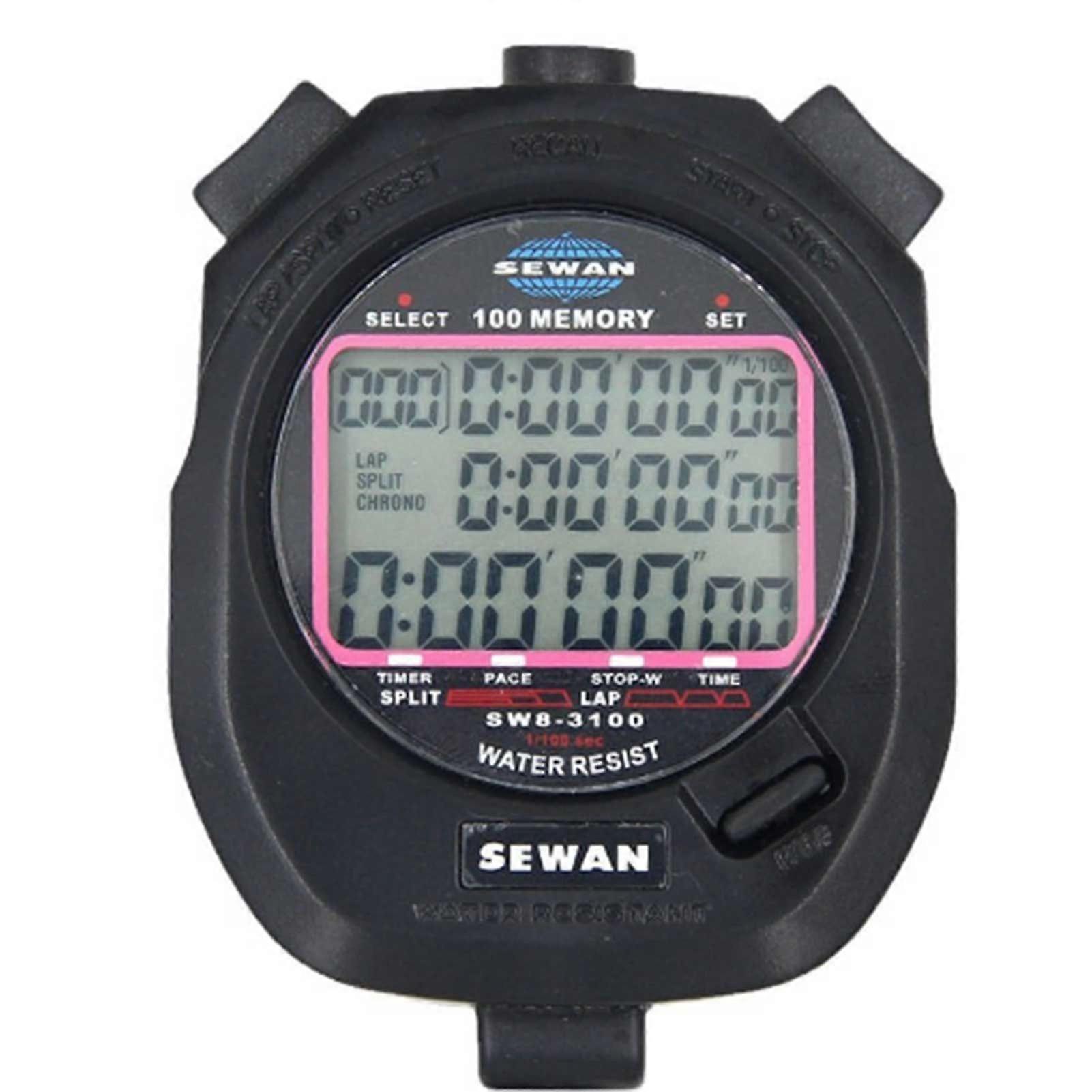 Stopwatch 3x-100m Memory Black