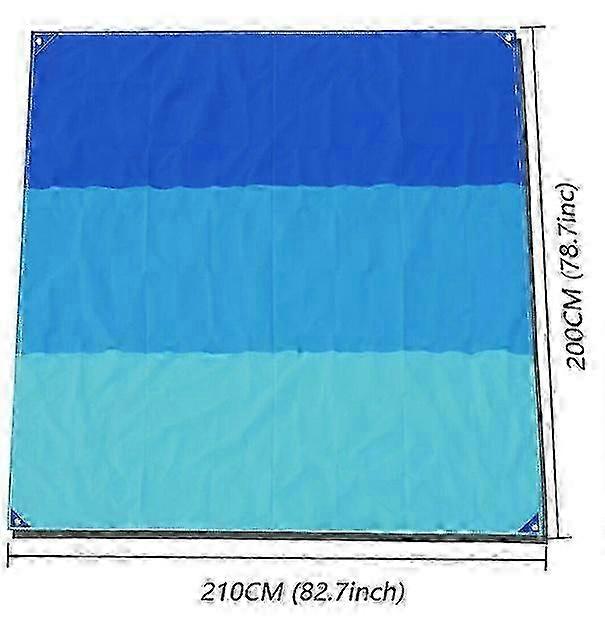 2 Packs 200x210cm Beach Mat Picnic Blanket With 4 Stakes Waterproof Sandproof Portable Ultra Light Easy To Pack