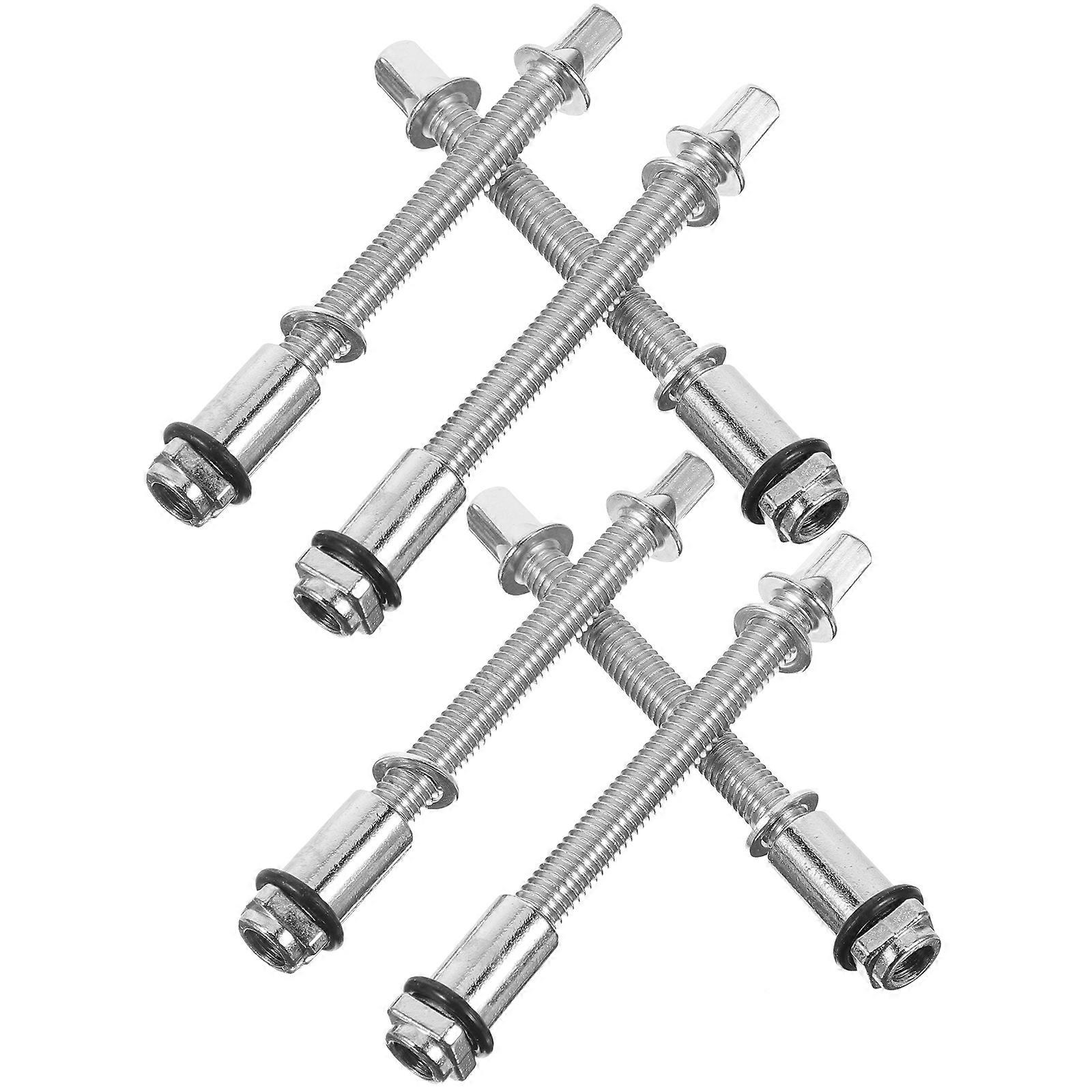 6pcs Drum Lug Mounting Screws for Snare & Bass Drums – Durable Tension Rods with Rings for Easy Tuning & Replacement