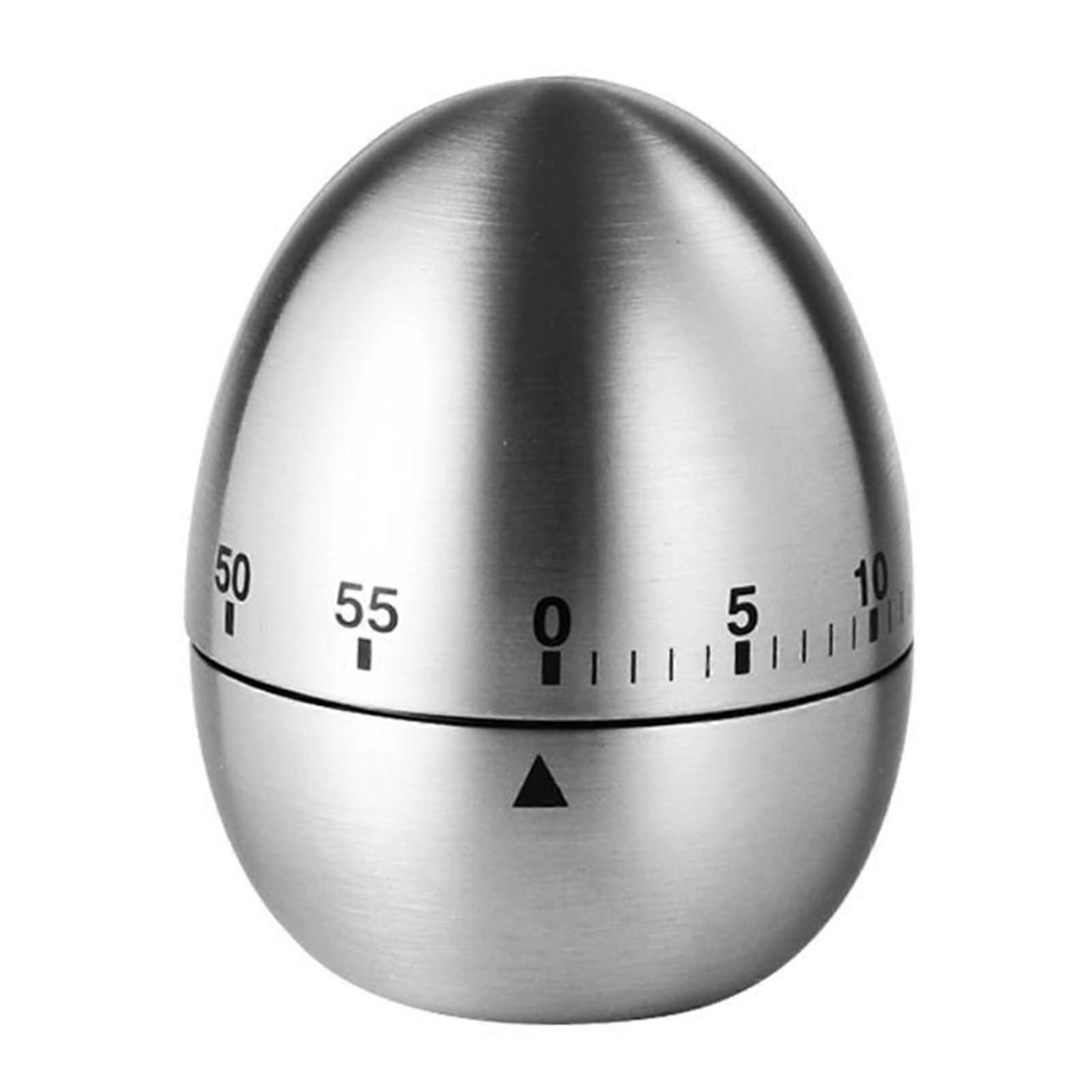 Stainless Steel Egg Timer Mechanical, Rustproof Kitchen Timer, Short Egg Shaped Timer, Durable Kitchen Accessories
