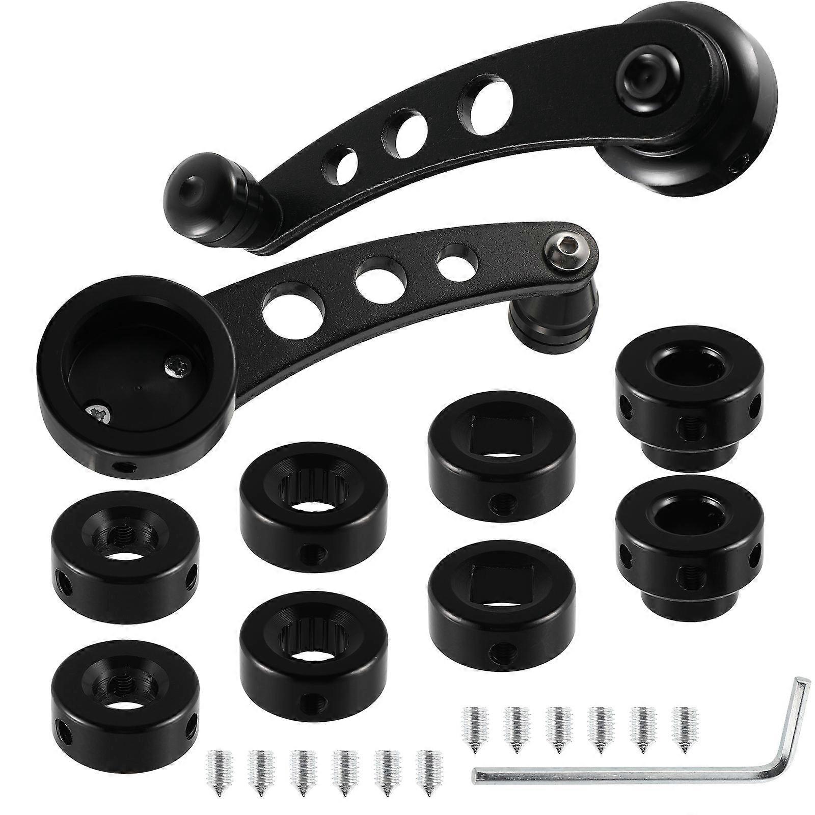 Aluminum Car Window Handle Winder Set   Left & Right Crank Rocker Door Accessory with Mounting Hardware for Vehicles