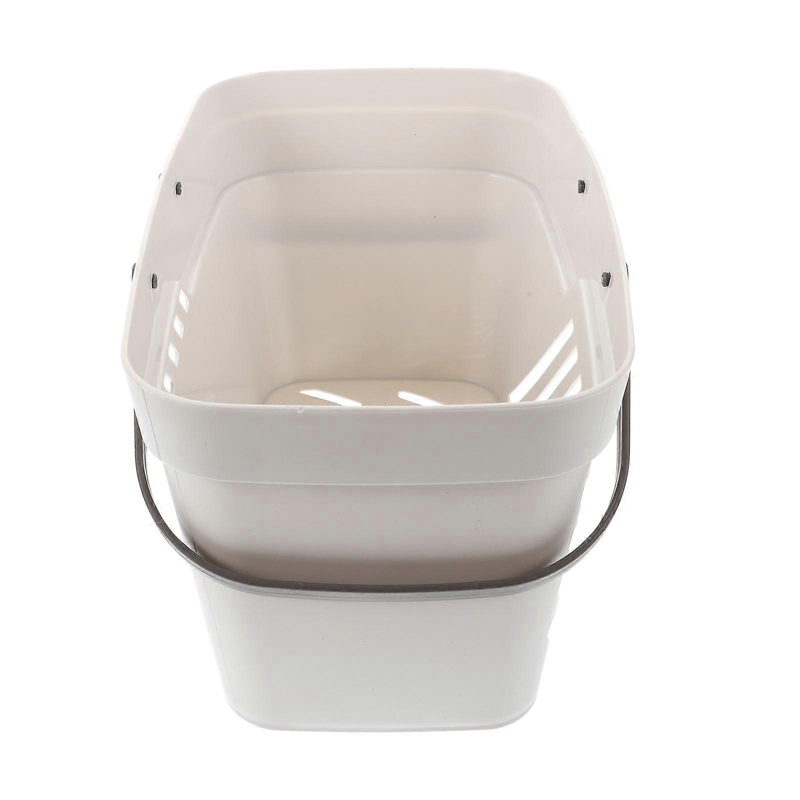 1pc Rectangular Plastic Bathroom Storage Basket with Handle