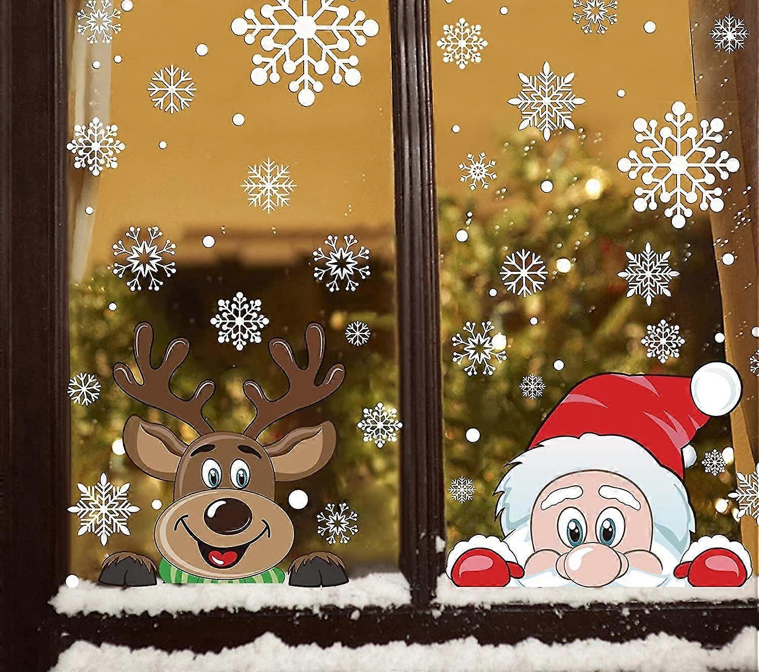 Window Decals Santa Claus And Rudolph 6 Sheets