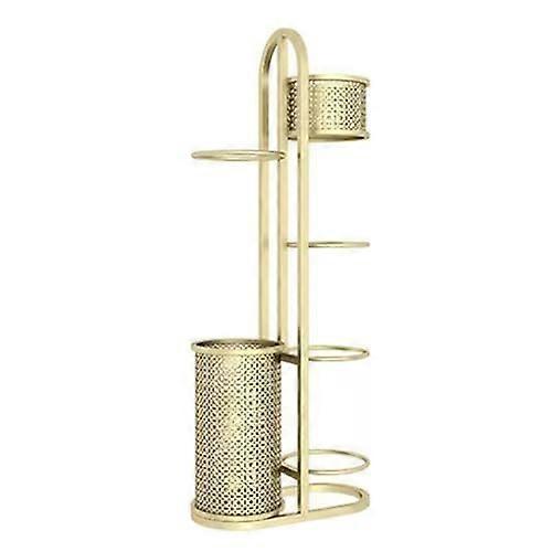 Tennis racket and ball storage rack, for gyms, schools, and tennis courts, gold, 45 x 22 x 115cm