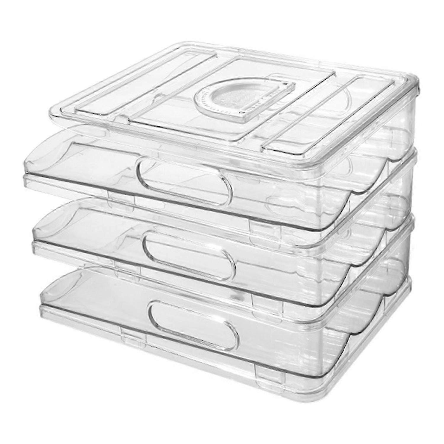 Automatic Rolling Egg Organizer Storage Box BPA-Free Non-Slip Design Easy to Clean Clear