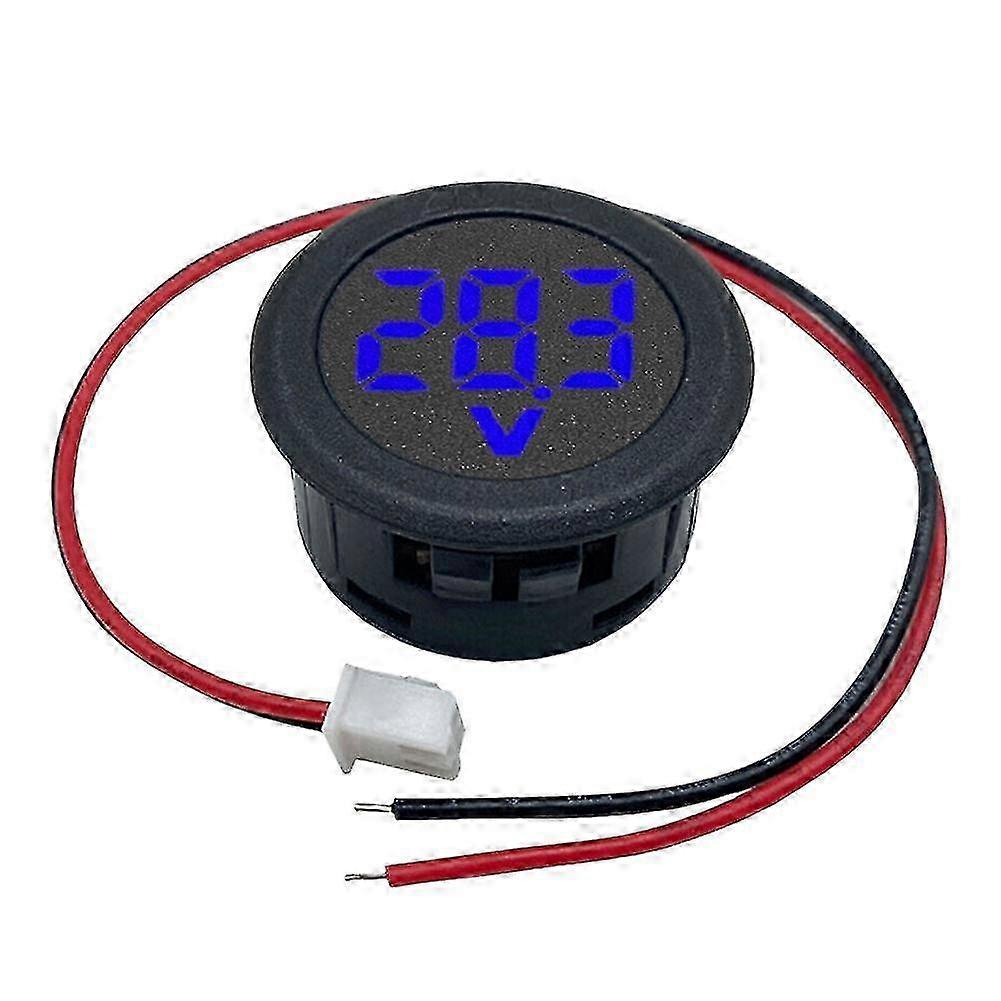 Digital Voltmeter LED Display Circular Voltage Current Meter for Cars, Voltage Detector Tester Monitor Panel