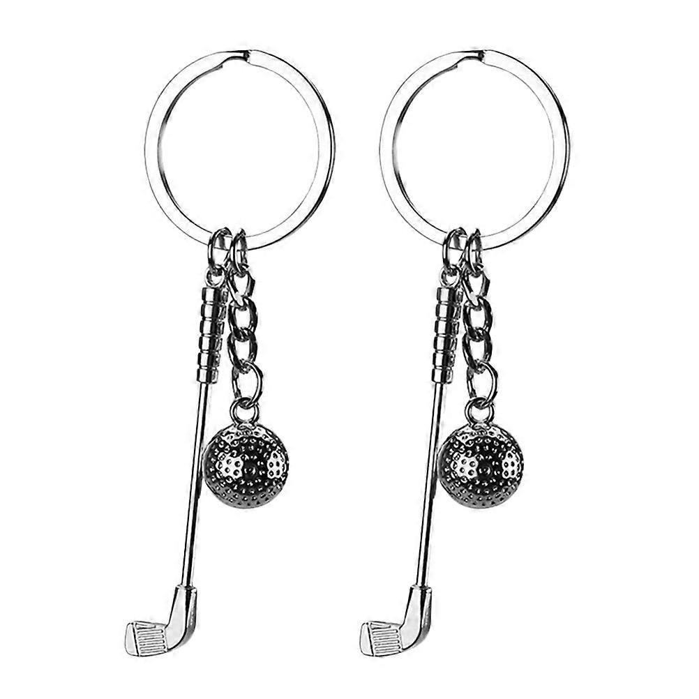 2pcs Zinc Alloy Golf Ball Keychains for Golf Enthusiasts – Durable, Stylish Sports Accessories for Men, Multi Use Bag Pendants and Key Holders