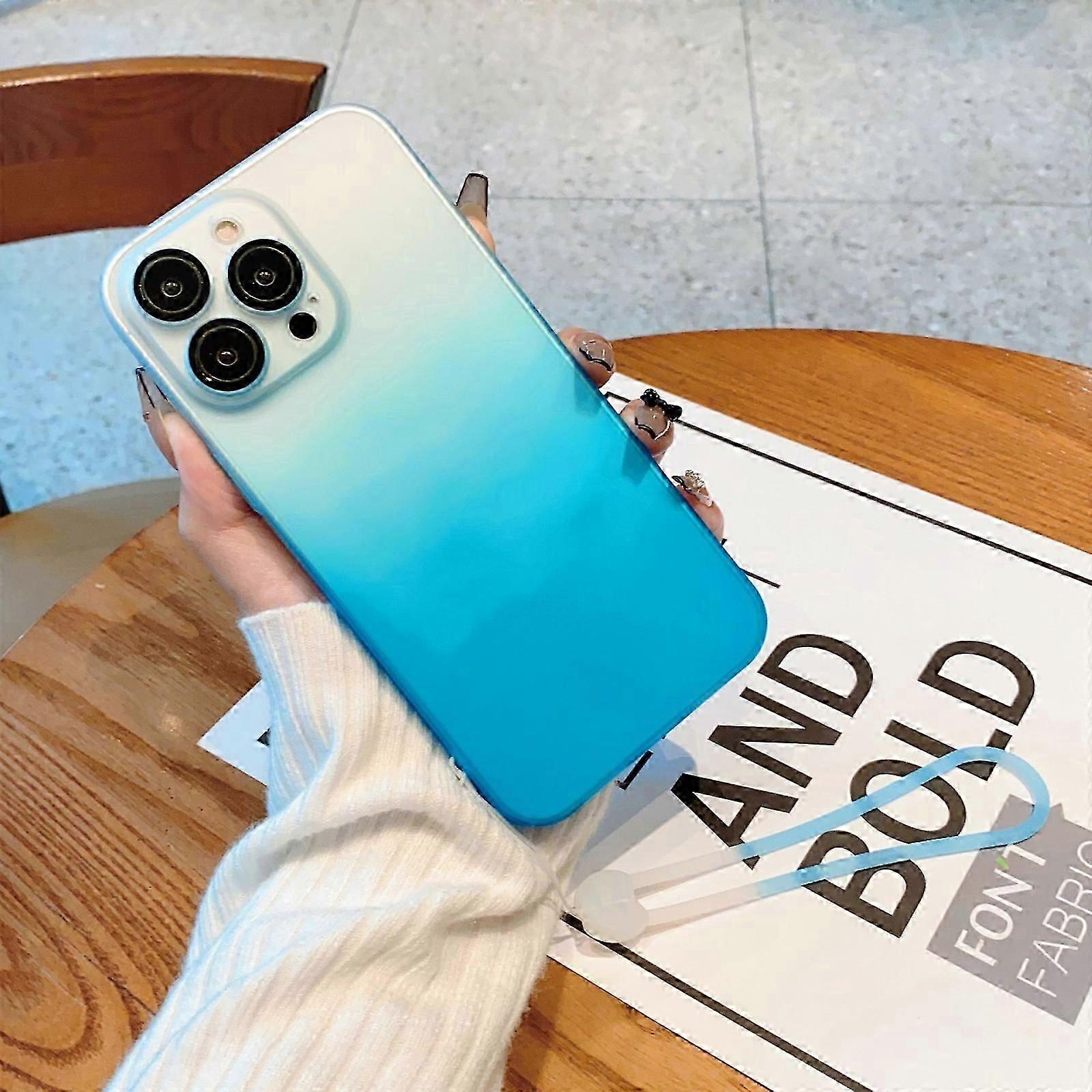 for iPhone 15 Pro Max/ 15 Ultra Case, Gradient Color Design TPU Silicone Shockproof Non-Slip with Camera Lens Protector Cover