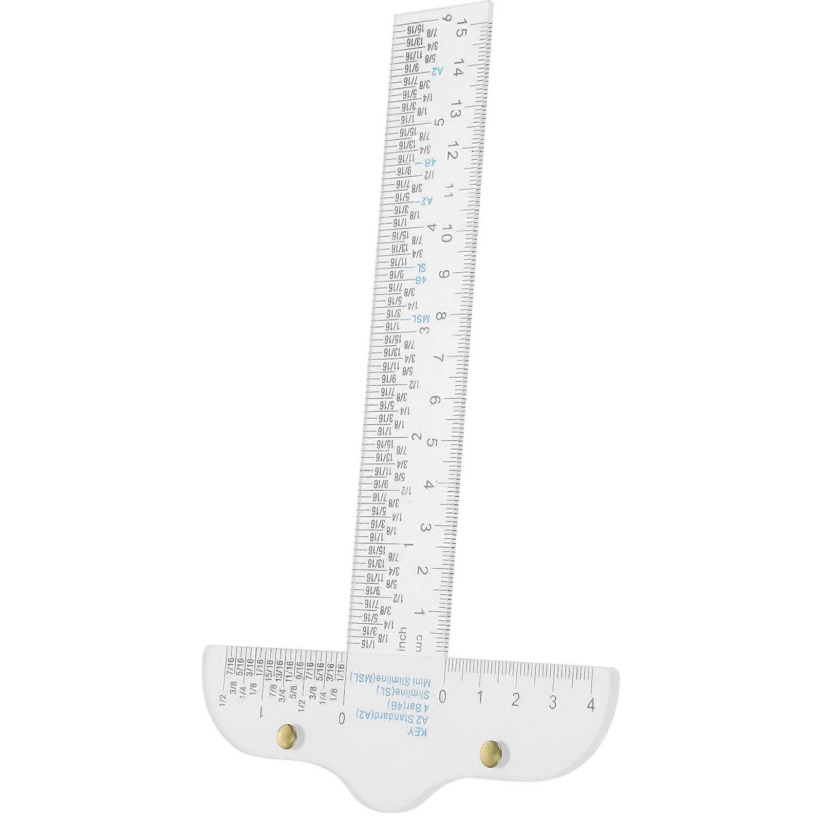 T-Square Ruler Transparent Plastic Measuring Checking Layout 1Pack