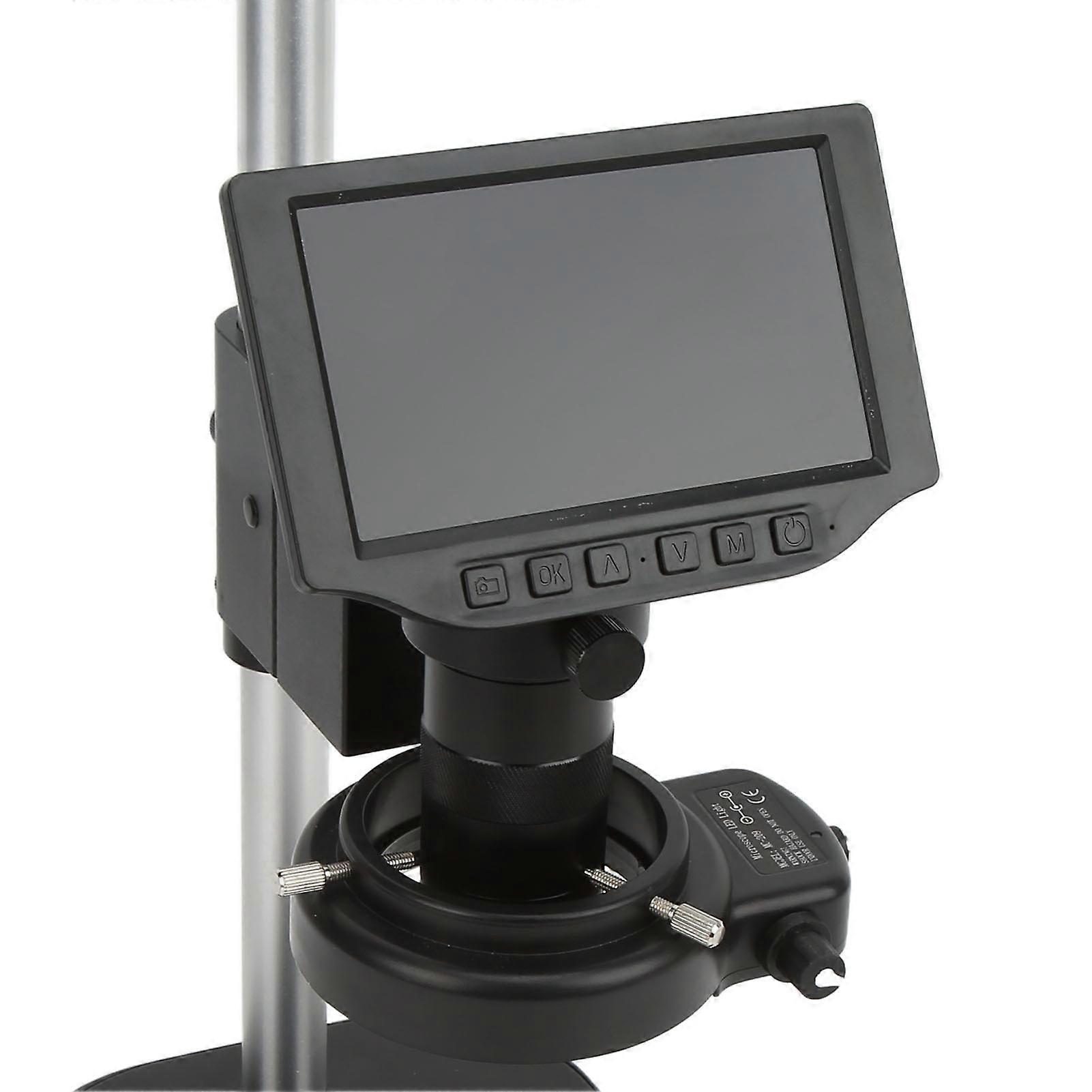5in LCD Industrial Microscope Camera Set 24MP 8X‑150X Magnification 144 LEDS Digital Microscope for Circuit Board Inspection EU Plug