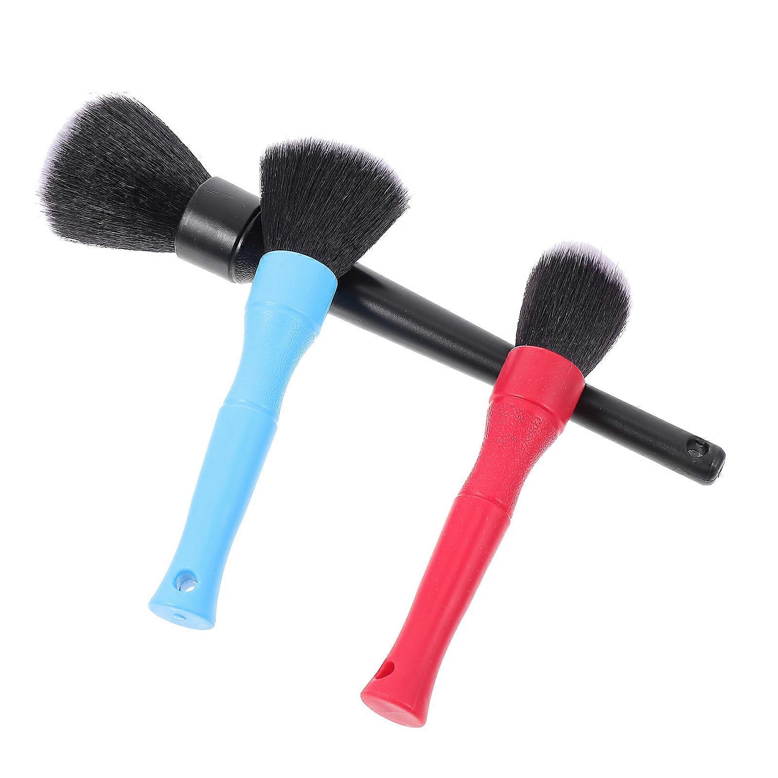 Black Scrubbing Brushes for Cleaning with Ergonomic Handle 3pcs Ideal for Car and AC Vent Detailing