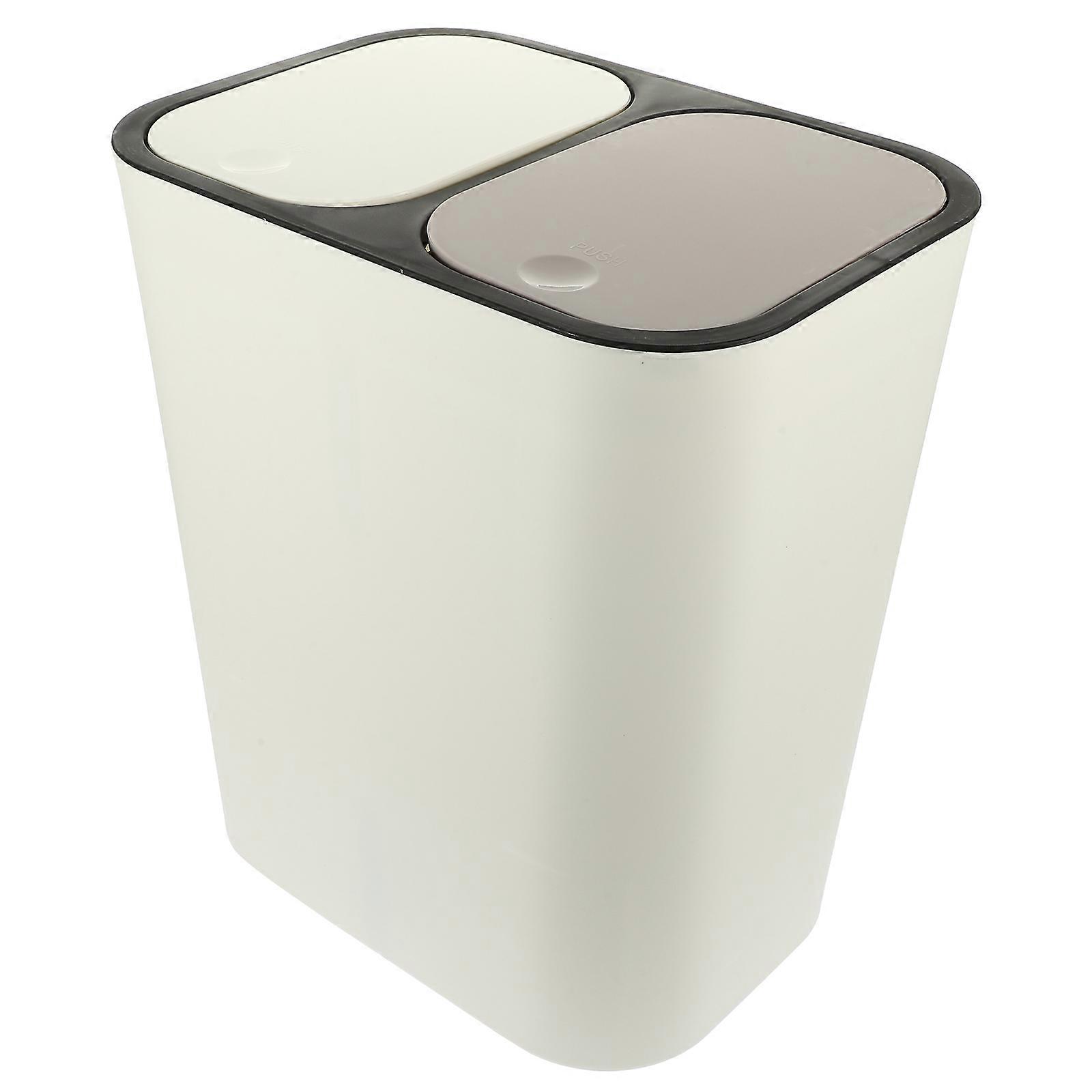 Compartment Trash Can with Lid Pedal Bin for Kitchens, Versatile Rubbish Storage Holder with Aesthetic Design for Home Use