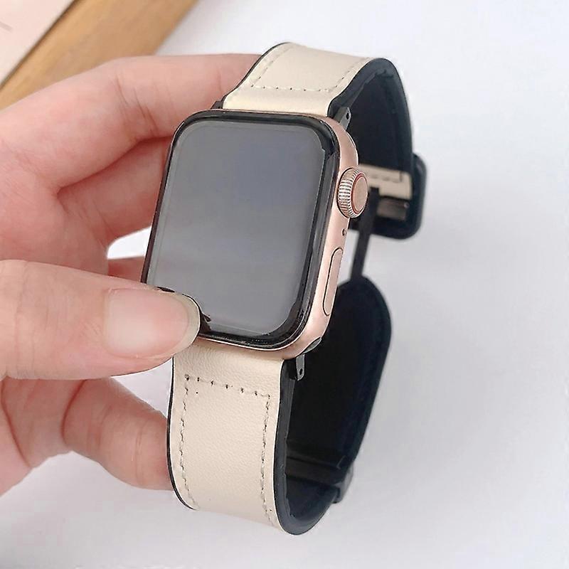 For Apple Watch Series 10 42mm 9 8 7 41mm SE (2023) SE (2022) SE 6 5 4 40mm 3 2 1 38mm Leather+Silic