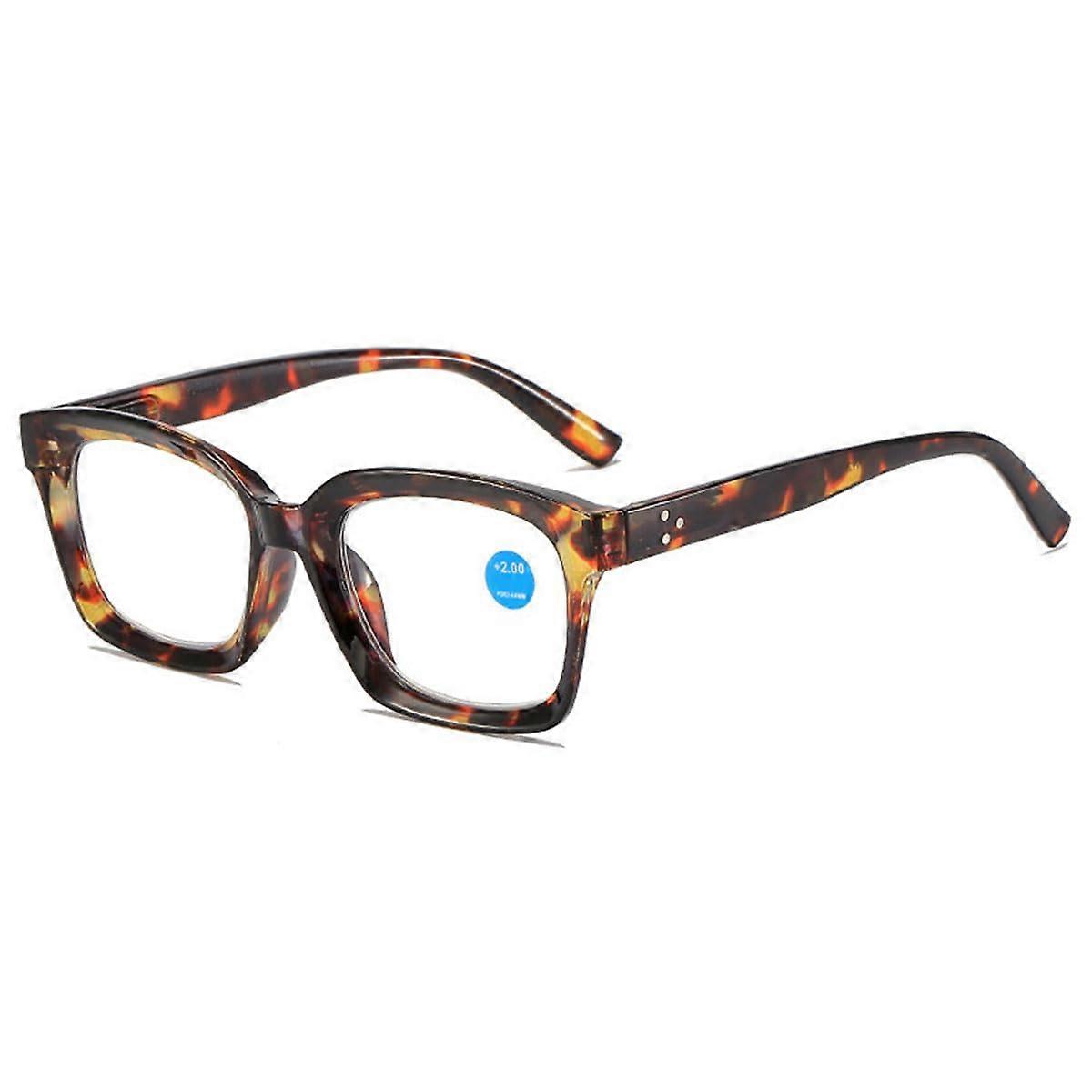 Fashion AntiBlue Light Reading Glasses Thick Frame Spring Hinge 1 X Tortoiseshell 3.0