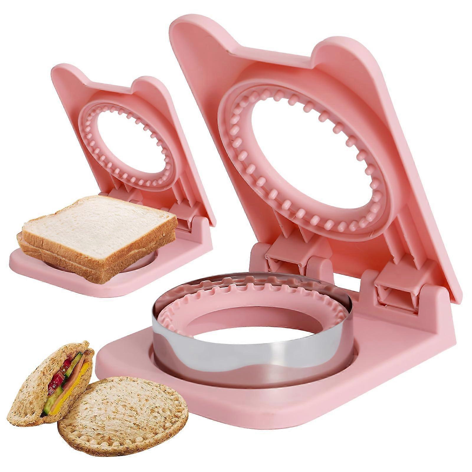 Sandwich Maker, BPA Sandwich Cutters for Kids, Crust (Round, Pink)