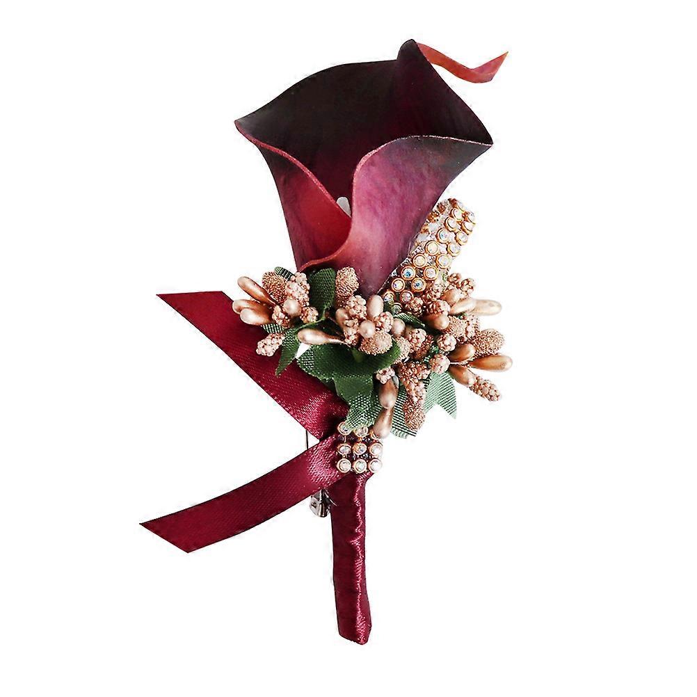 フラワーブローチピンレディースウェディングオーナメントラインストーンクラフトマンシップ1個