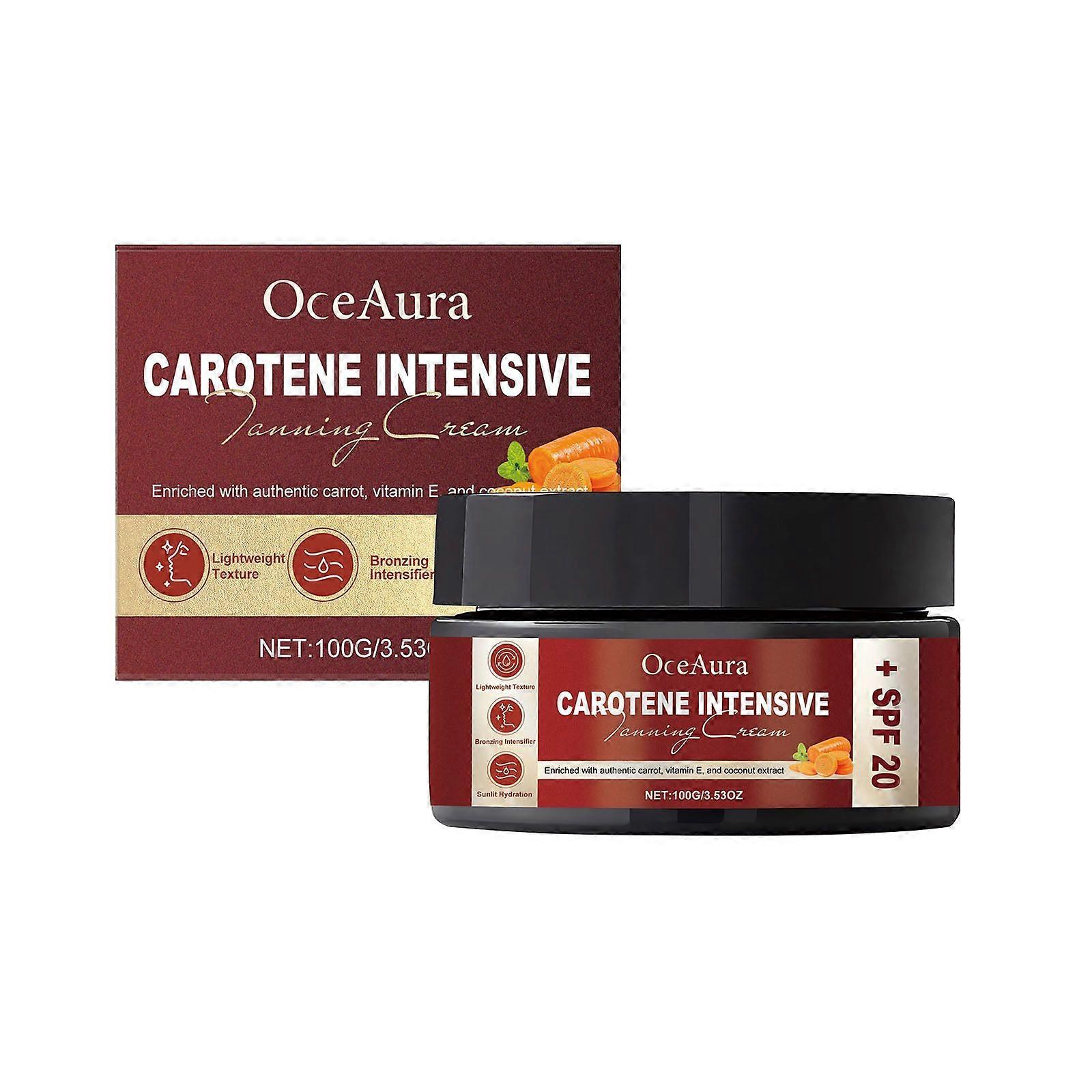 Carotene Intensive Tanning Cream, Tanning Oil, Intensive Tanning Gel, Browning & Bronzing Tan Accelerator with SPF 20 UV Defence, 100g