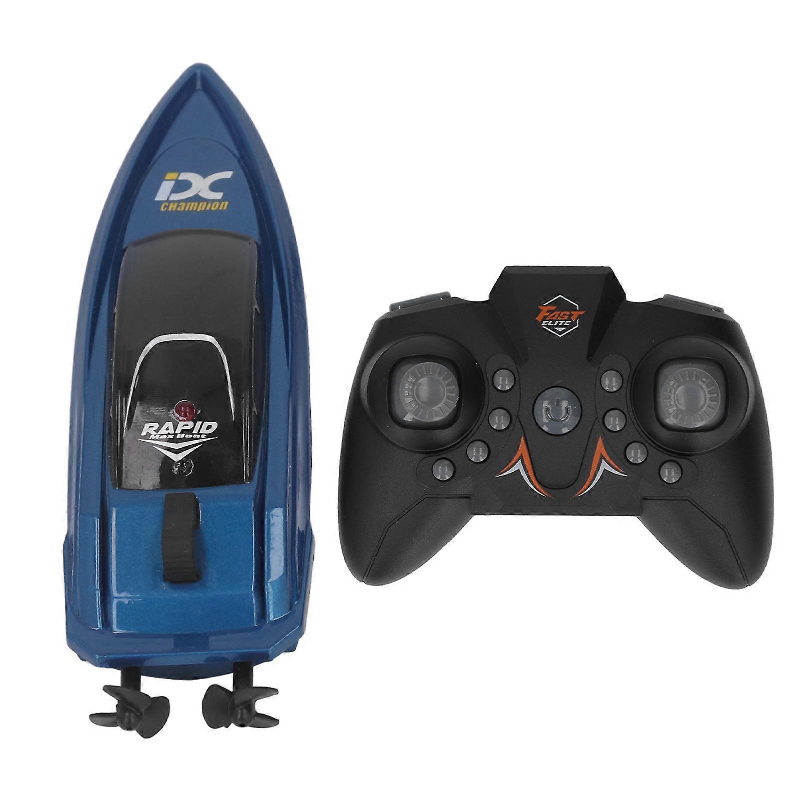 2.4G Remote Control Boat USB High Speed Electric Toy Boat Waterproof Mini Remote Control Speedboat Toy Blue