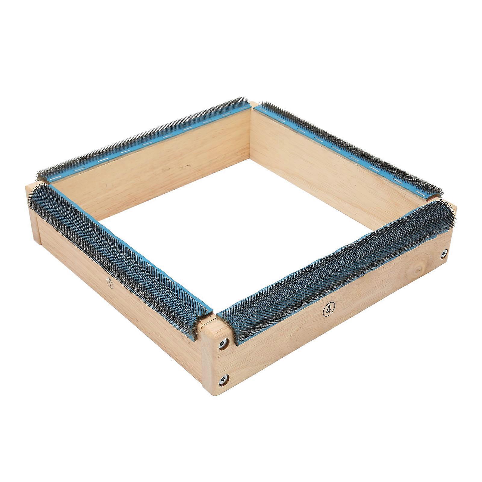 Embroidery Strip Frame 9.8in 4 Sides Sturdy Solidwood Easy Assembly Rug Hooking Frame with Screws Wrech for Tufting DIY 