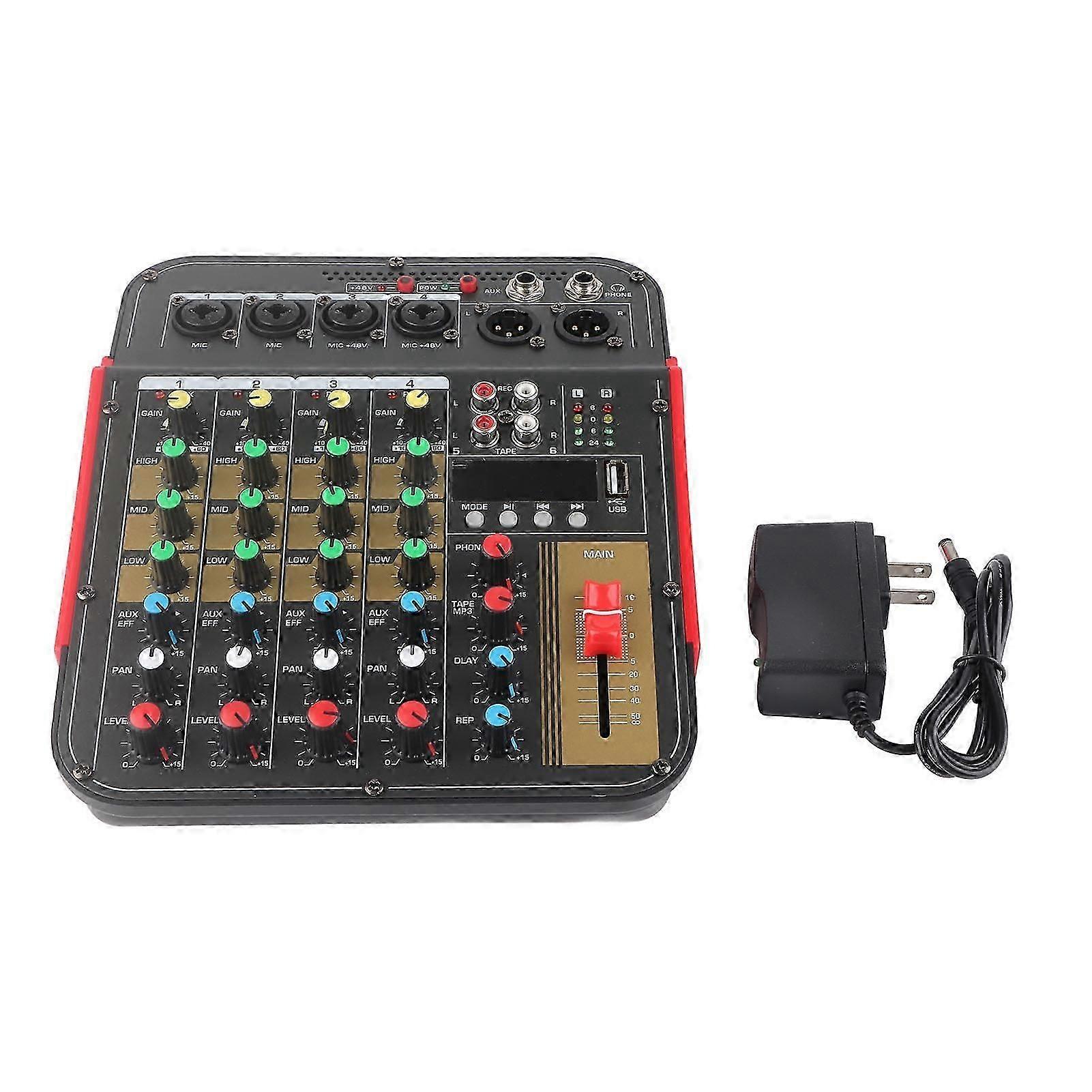 Mixing Console Professional Audio Mixer 4 Channel Digital DJ Controller US Plug AC100?240V