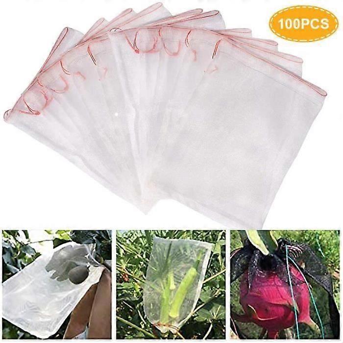 50Pcs 10X15Cm 50-100Pcs Garden Drawstring Netting Bags Plant Grape Fruit Protection Bags Reusable
