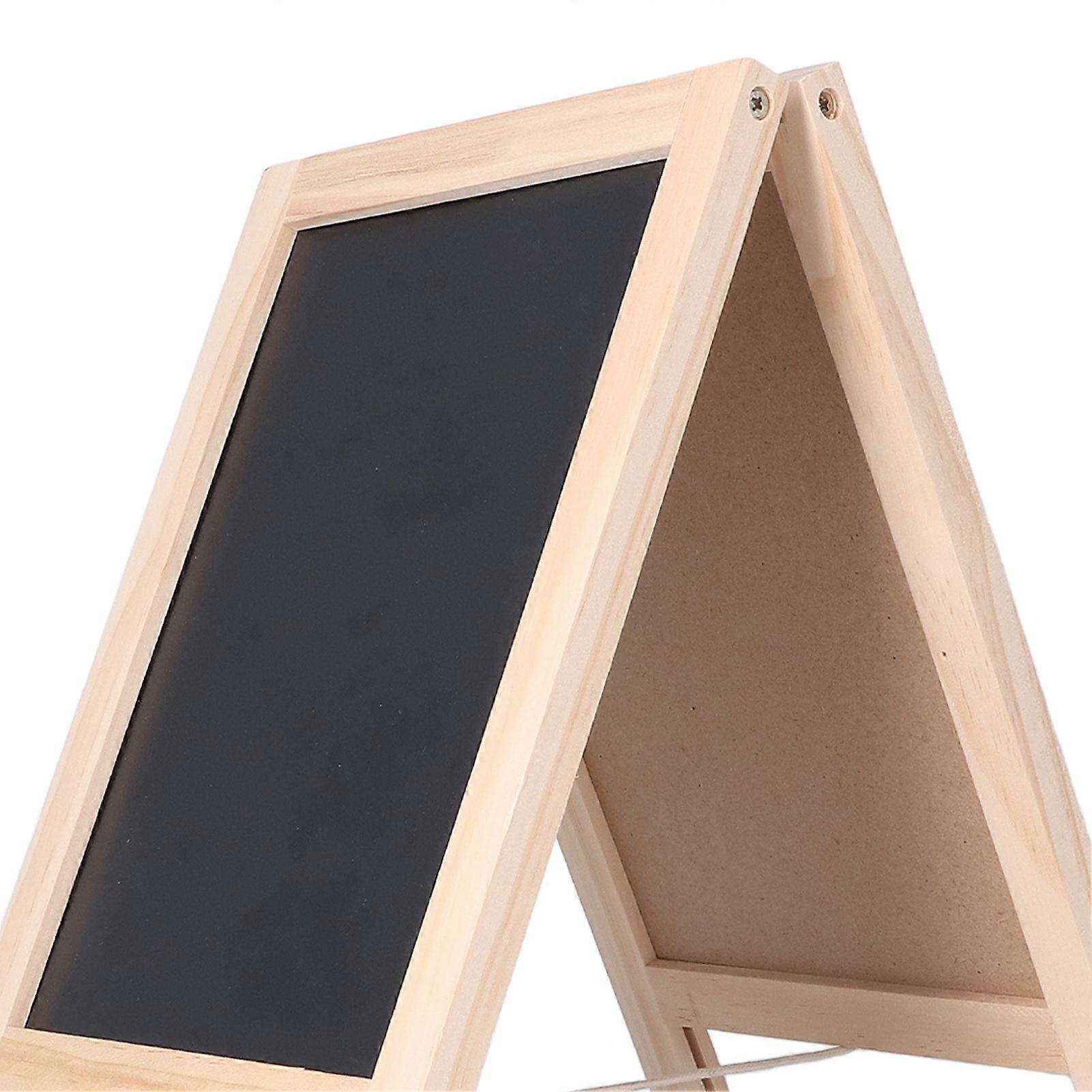 Double Sided Easel Chalkboard 19x30cm Polished Wooden Structure Magnetic Whiteboard Easel with Foldable Stand Chalk