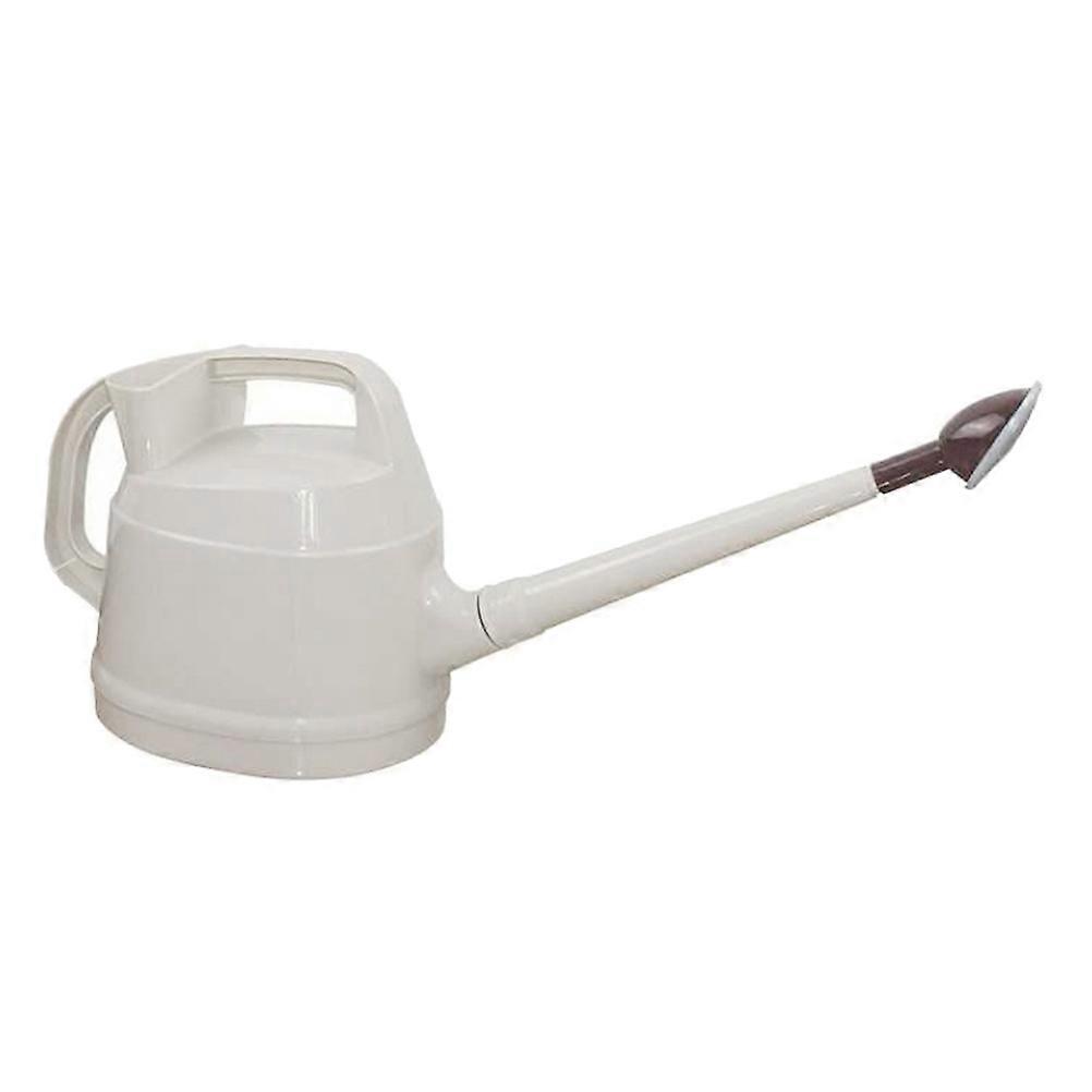 Beige Plastic Watering Can with Long Mouth for Flower Watering Durable Safe Large Capacity Portable Handle 1pc